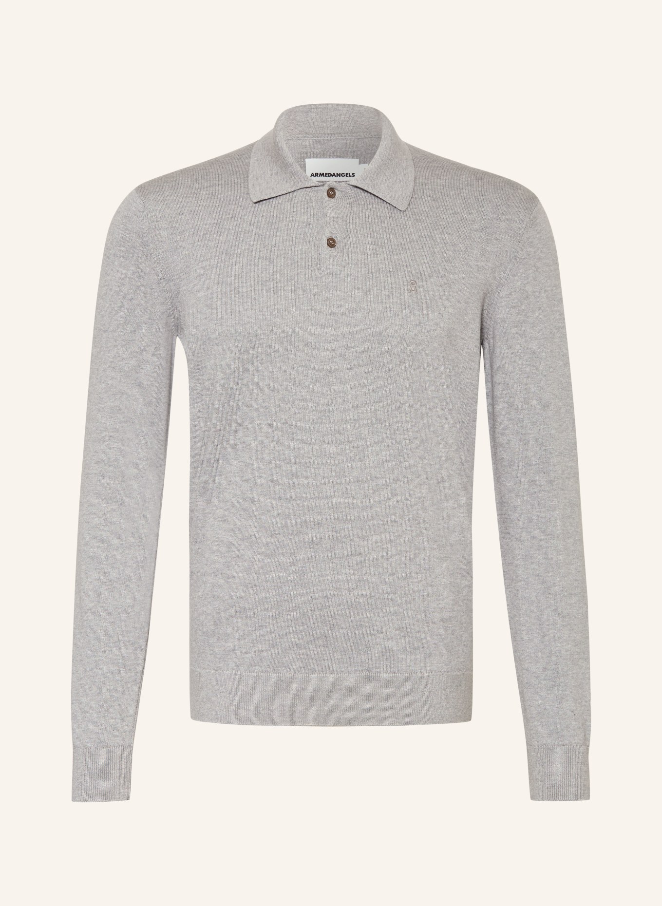 ARMEDANGELS Strick-Poloshirt: GRAU