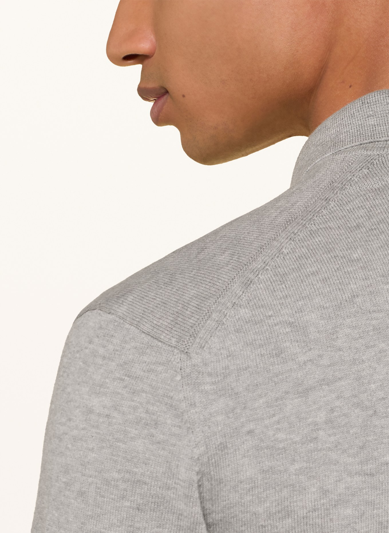 ARMEDANGELS Strick-Poloshirt: GRAU