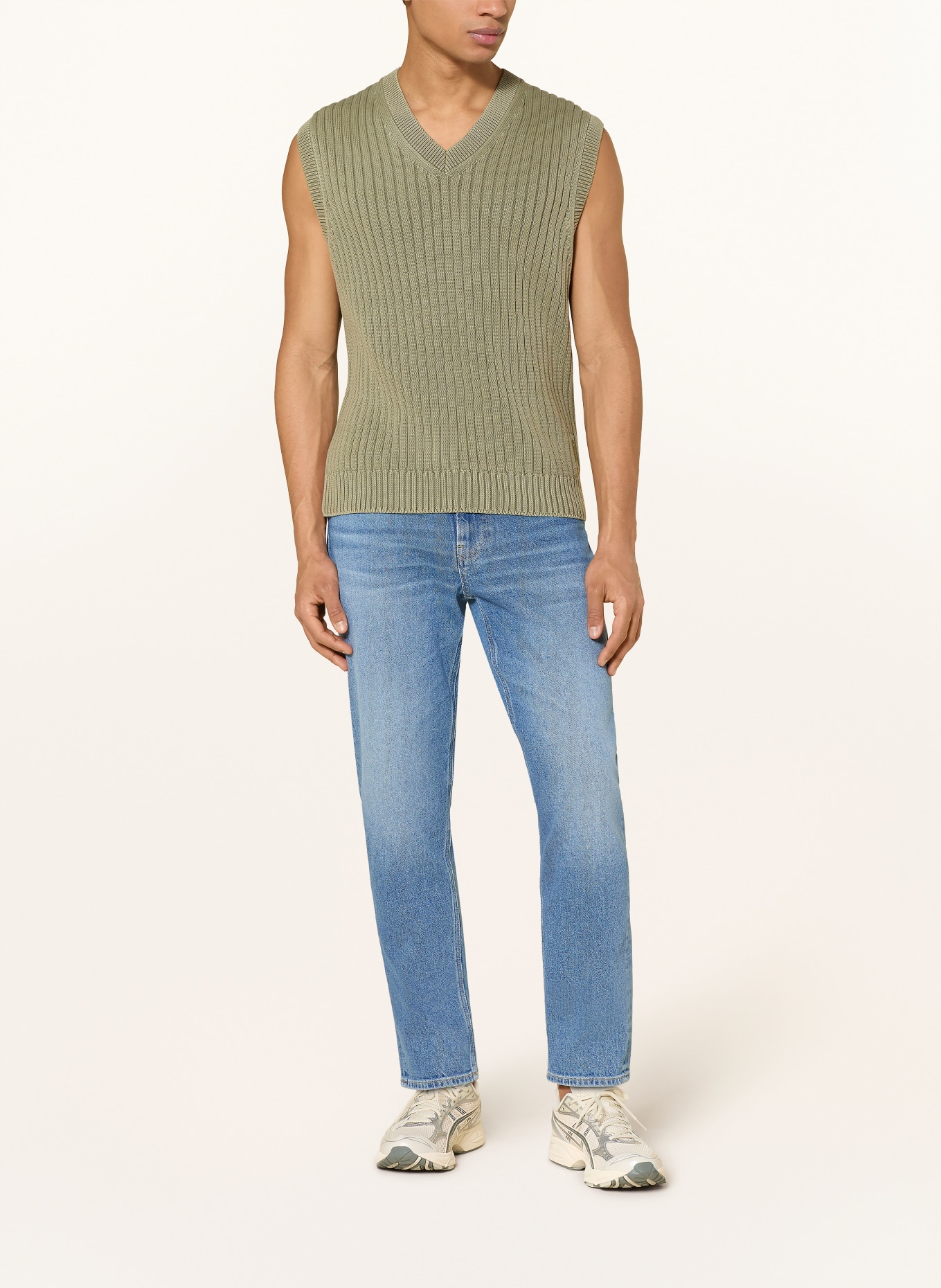 ARMEDANGELS sleeveless sweater: KHAKI