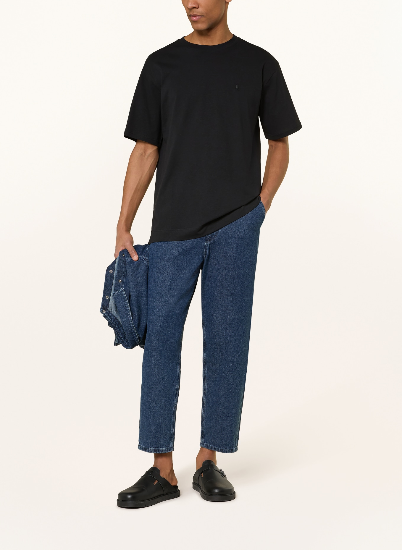 ARMEDANGELS T-Shirt MAARKOS mit Leinen: SCHWARZ