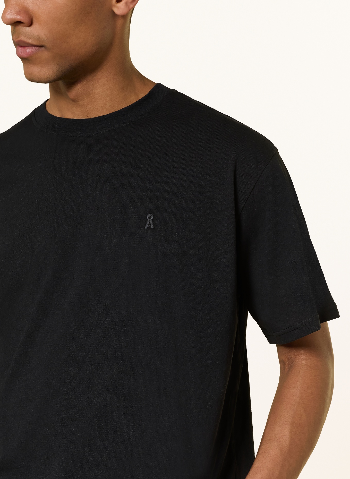 ARMEDANGELS T-Shirt MAARKOS mit Leinen: SCHWARZ