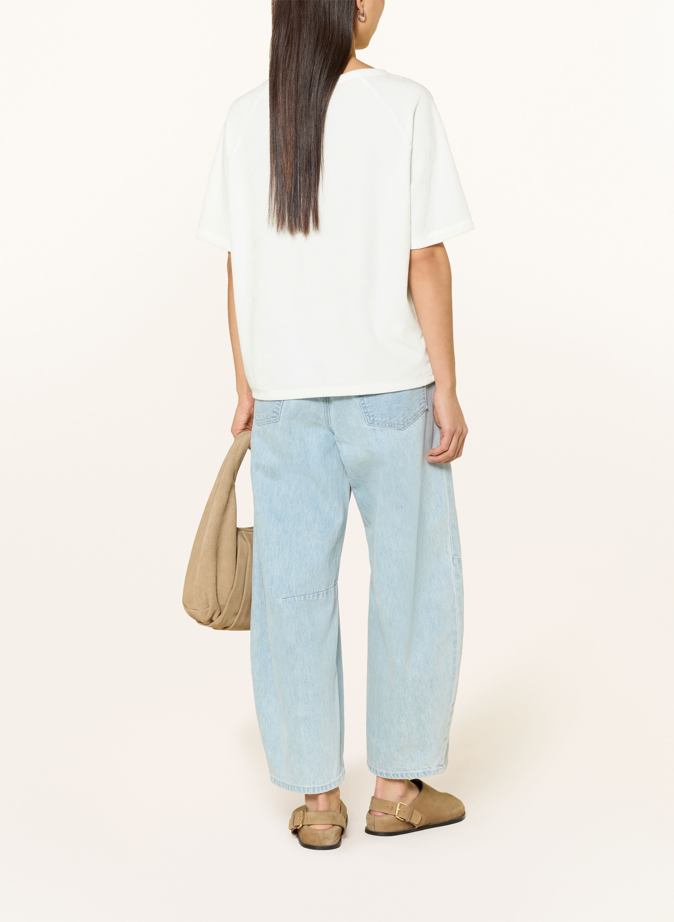 Grace T-Shirt aus Frottee mit Pailletten: ECRU / NEONPINK / NEONORANGE