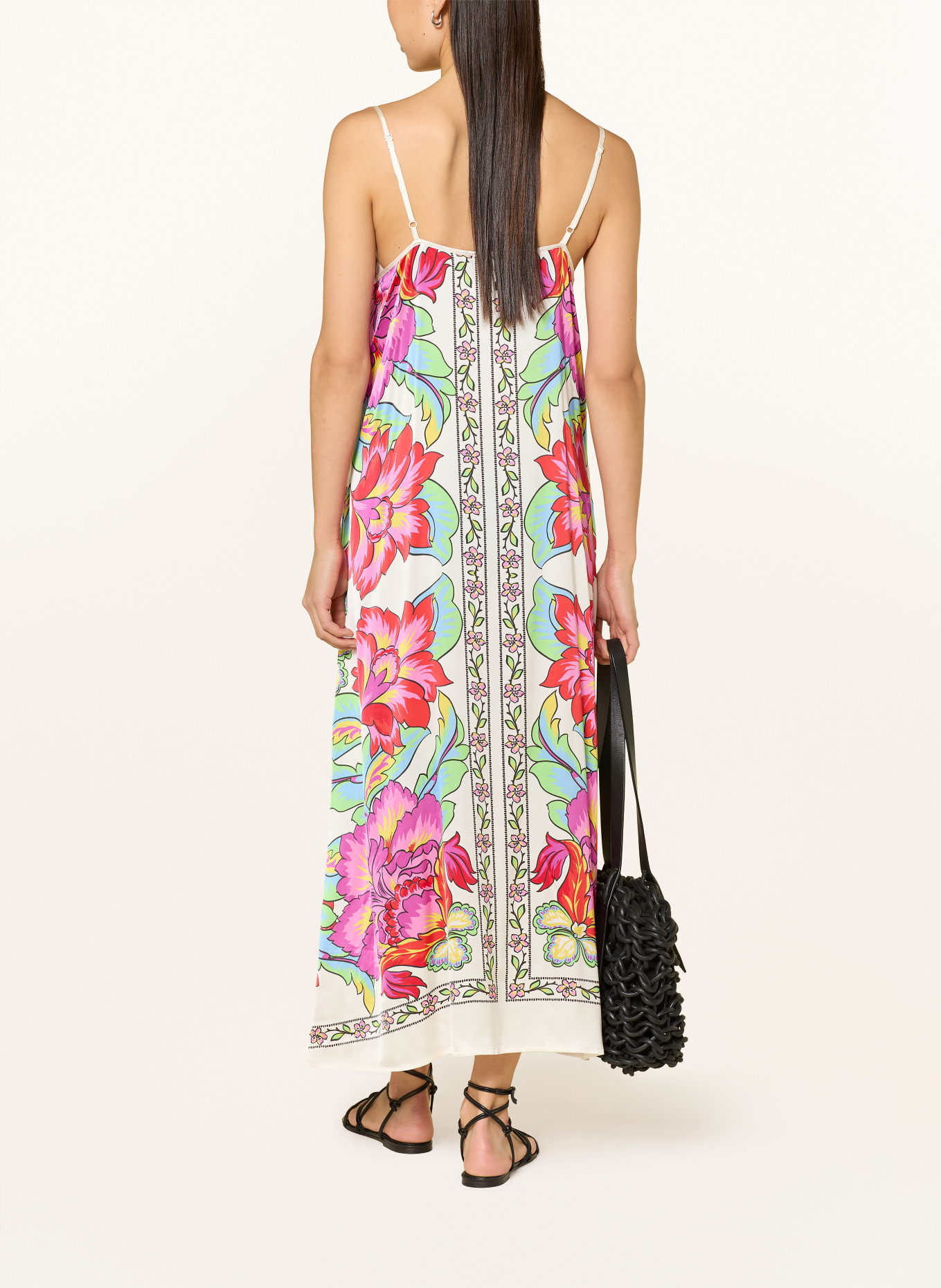 Grace robe: FUCHSIA / CRÈME / VERT