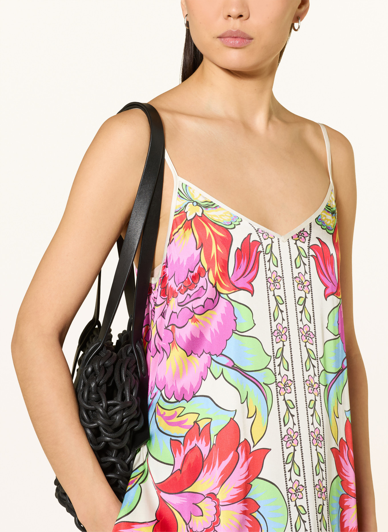 Grace robe: FUCHSIA / CRÈME / VERT