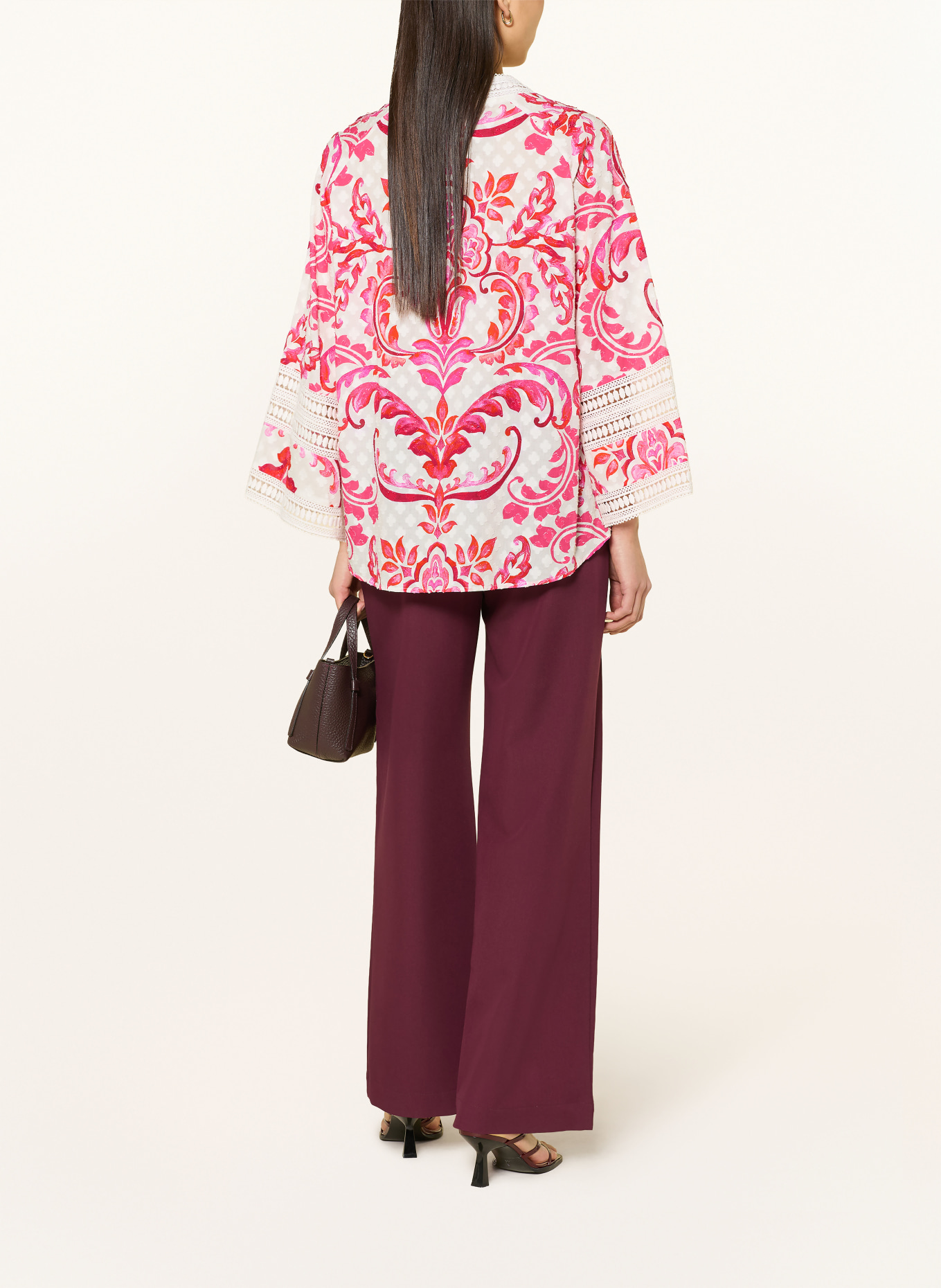 Grace chemisier: FUCHSIA / CRÈME / ROUGE FONCÉ