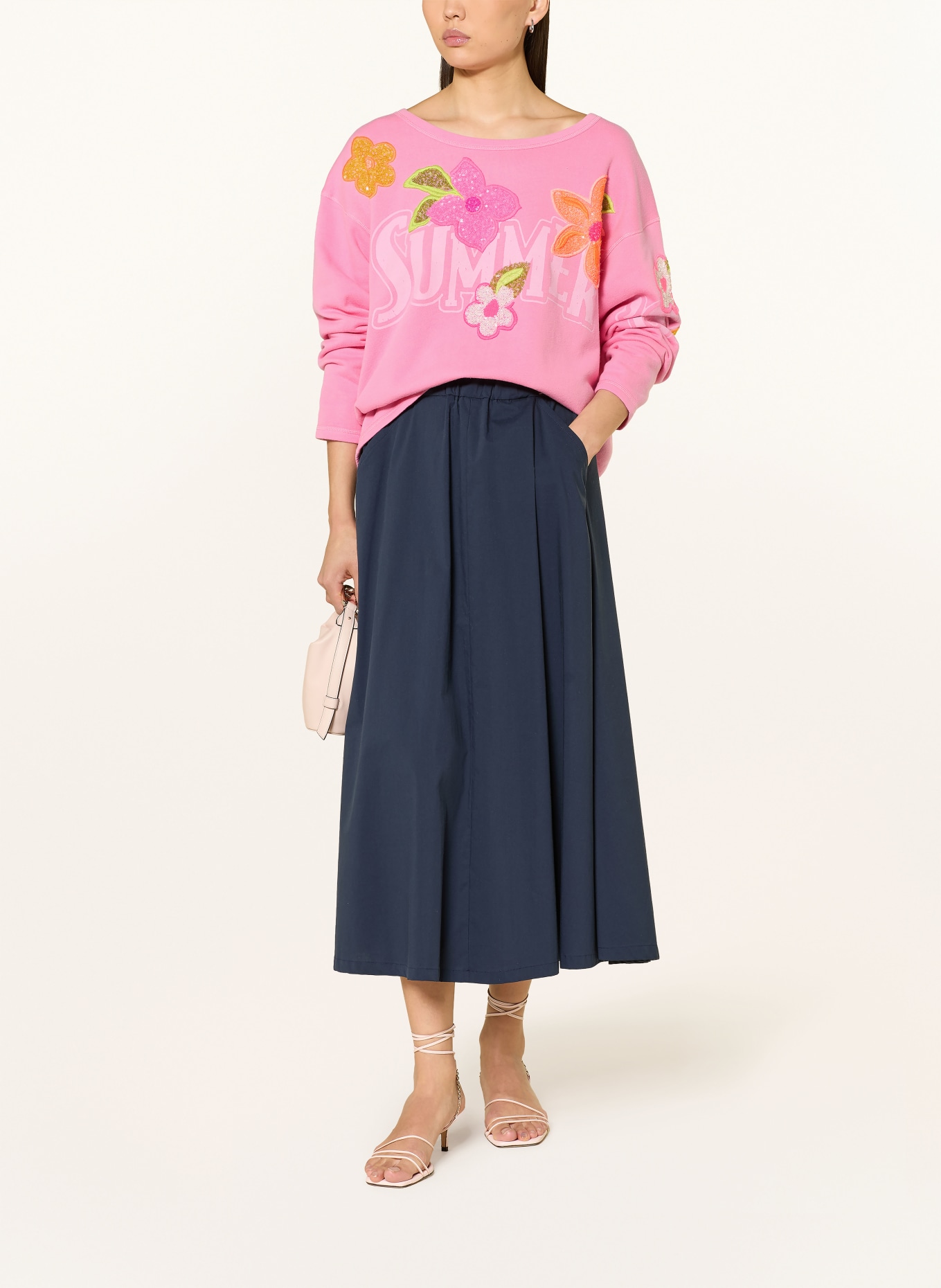 Grace Sweat-shirt à paillettes: ROSE / ROSE FUCHSIA FLUO / ORANGE FLUO