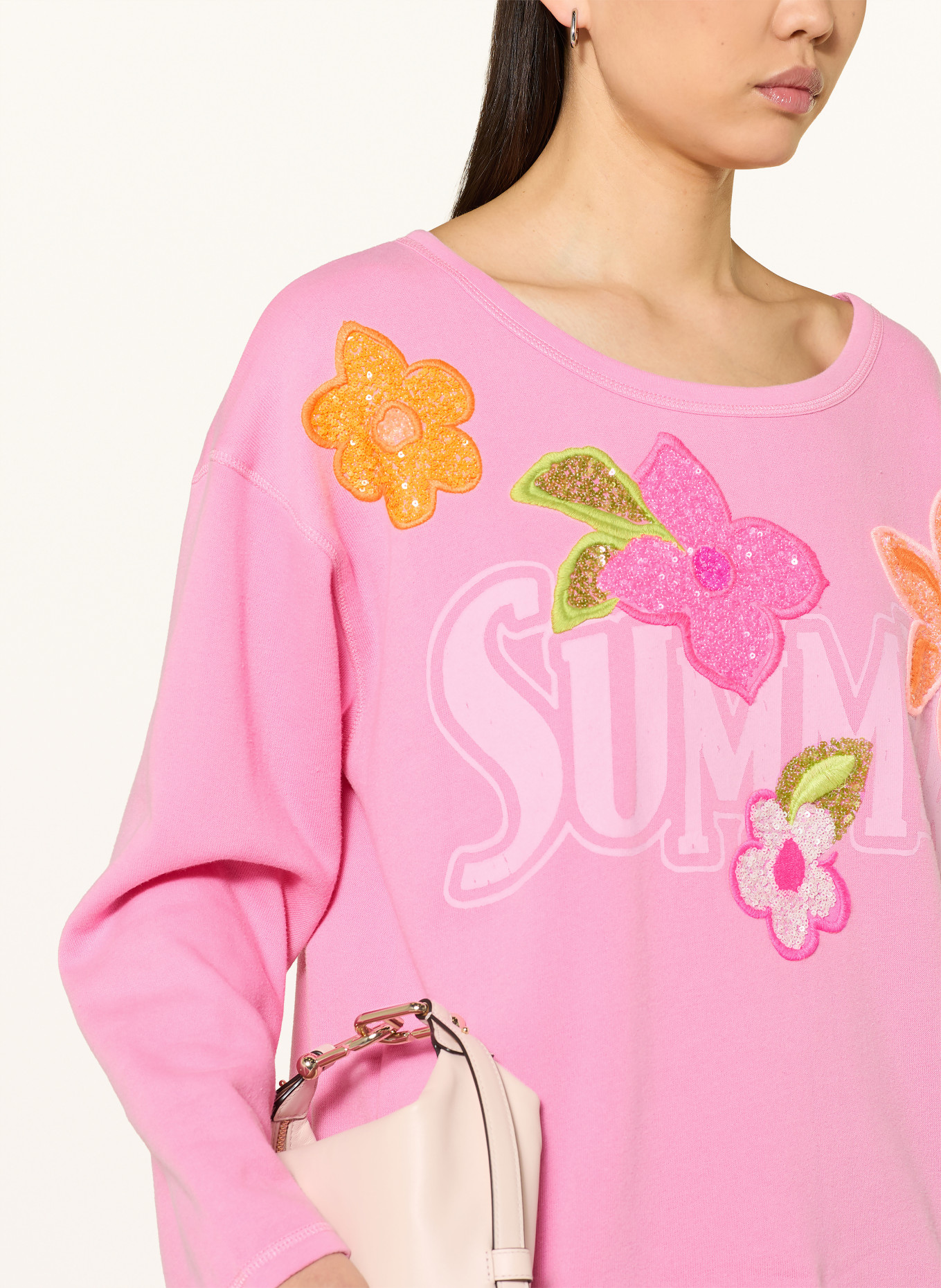 Grace Sweat-shirt à paillettes: ROSE / ROSE FUCHSIA FLUO / ORANGE FLUO