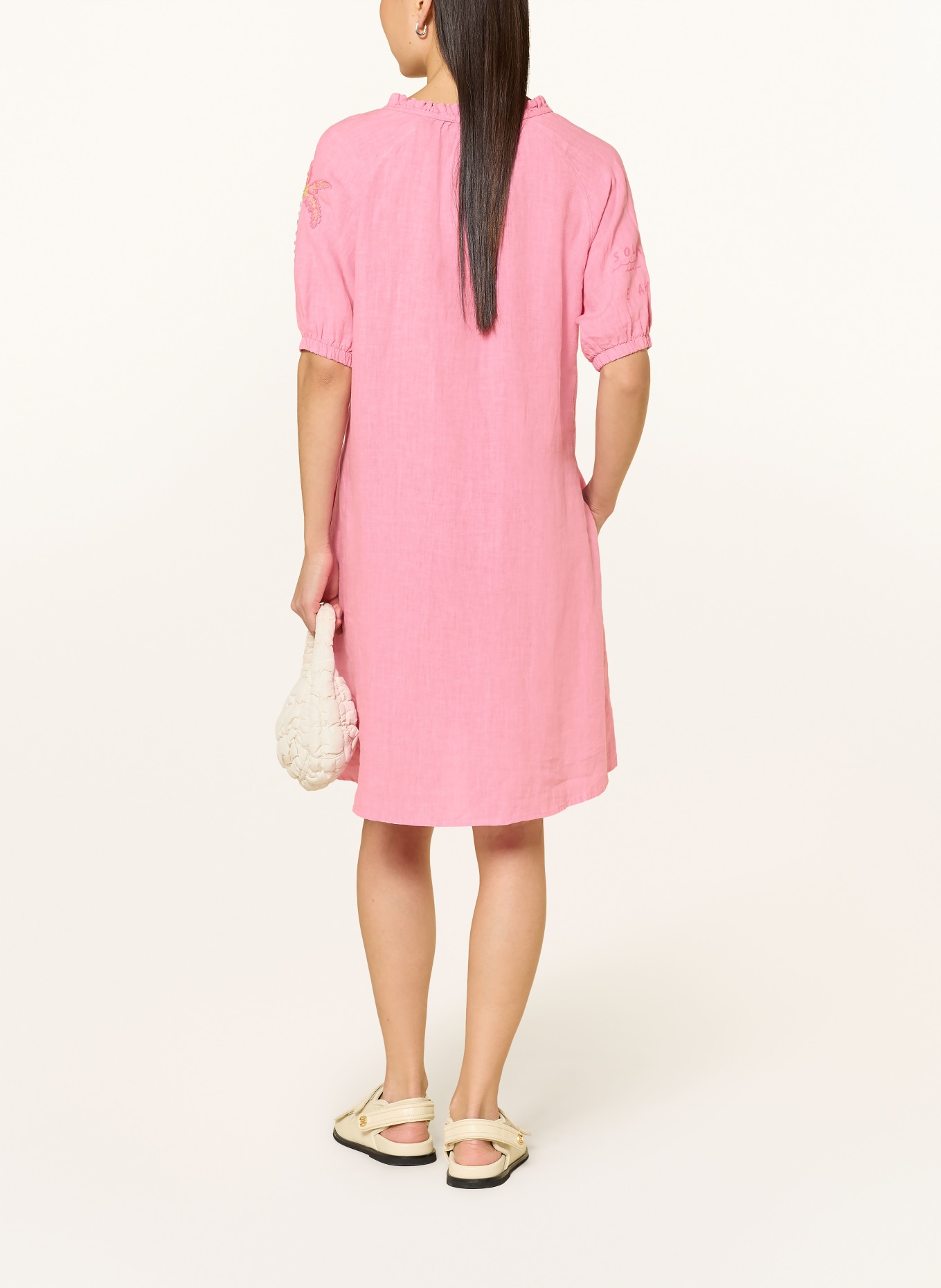 Grace Robe en lin avec paillettes: ROSE / ROSE FUCHSIA FLUO / VERT FLUO