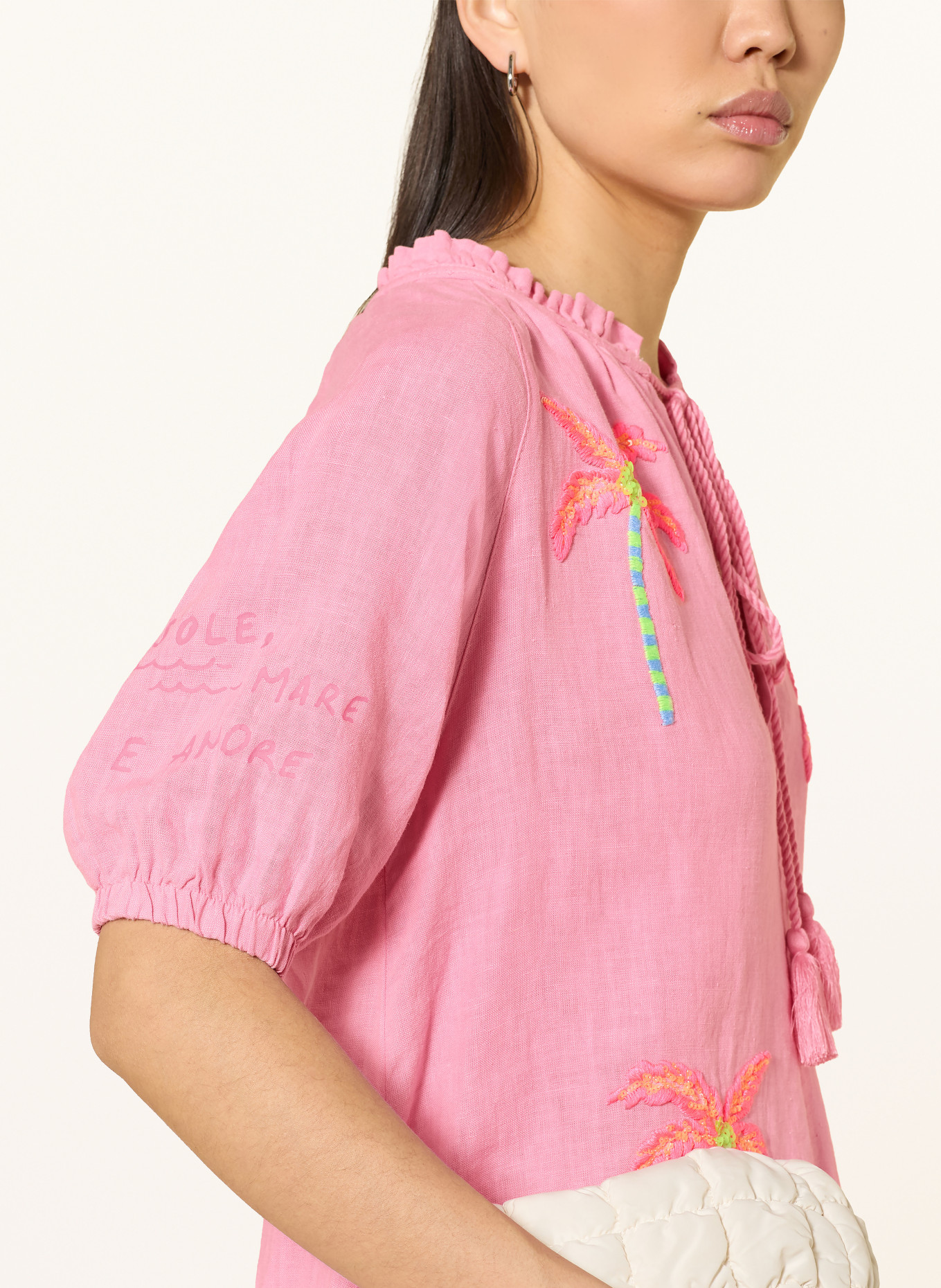 Grace Robe en lin avec paillettes: ROSE / ROSE FUCHSIA FLUO / VERT FLUO