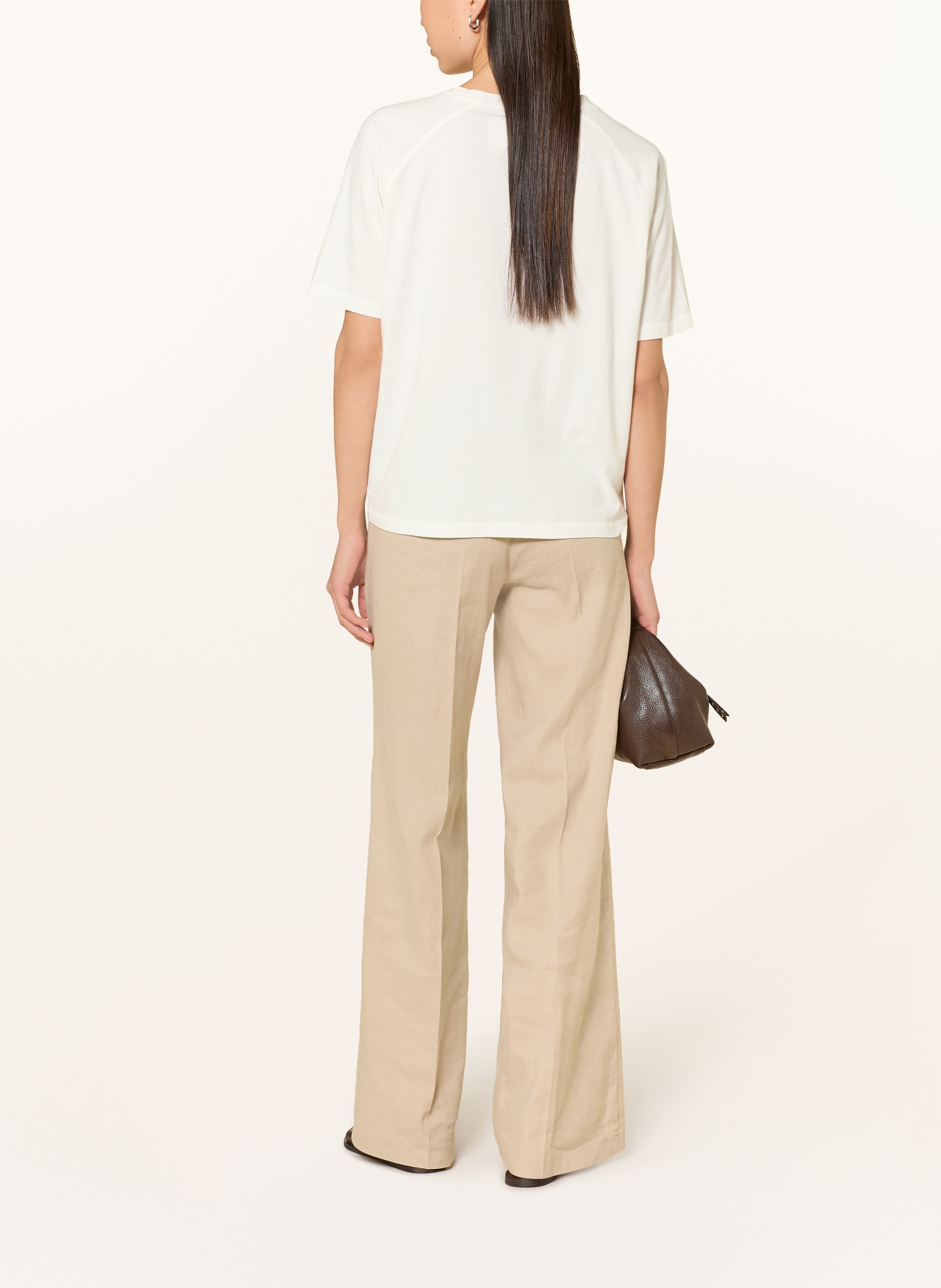 Grace T-Shirt mit Leinen und Pailletten: WEISS / GOLD / SCHWARZ