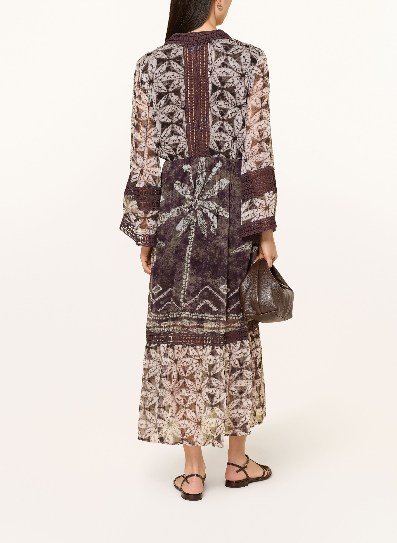 Grace robe: MARRON FONCÉ / BEIGE