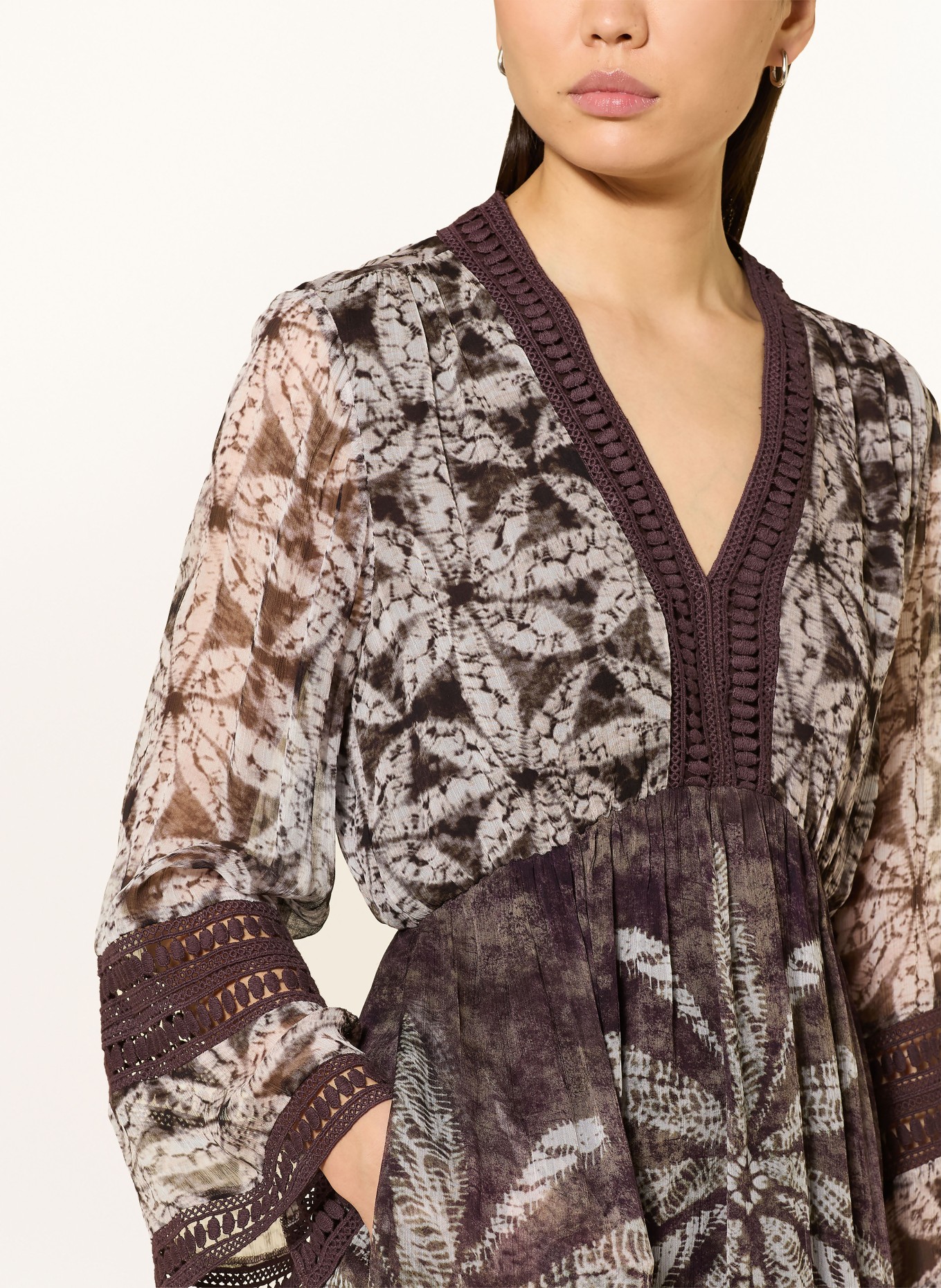 Grace robe: MARRON FONCÉ / BEIGE