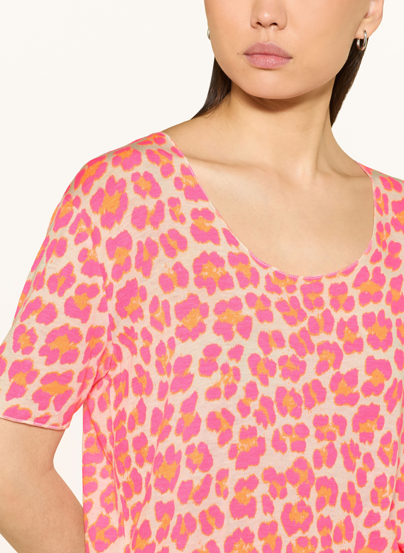 Grace T-shirt: ROSE FUCHSIA FLUO / CRÈME / ORANGE CLAIR