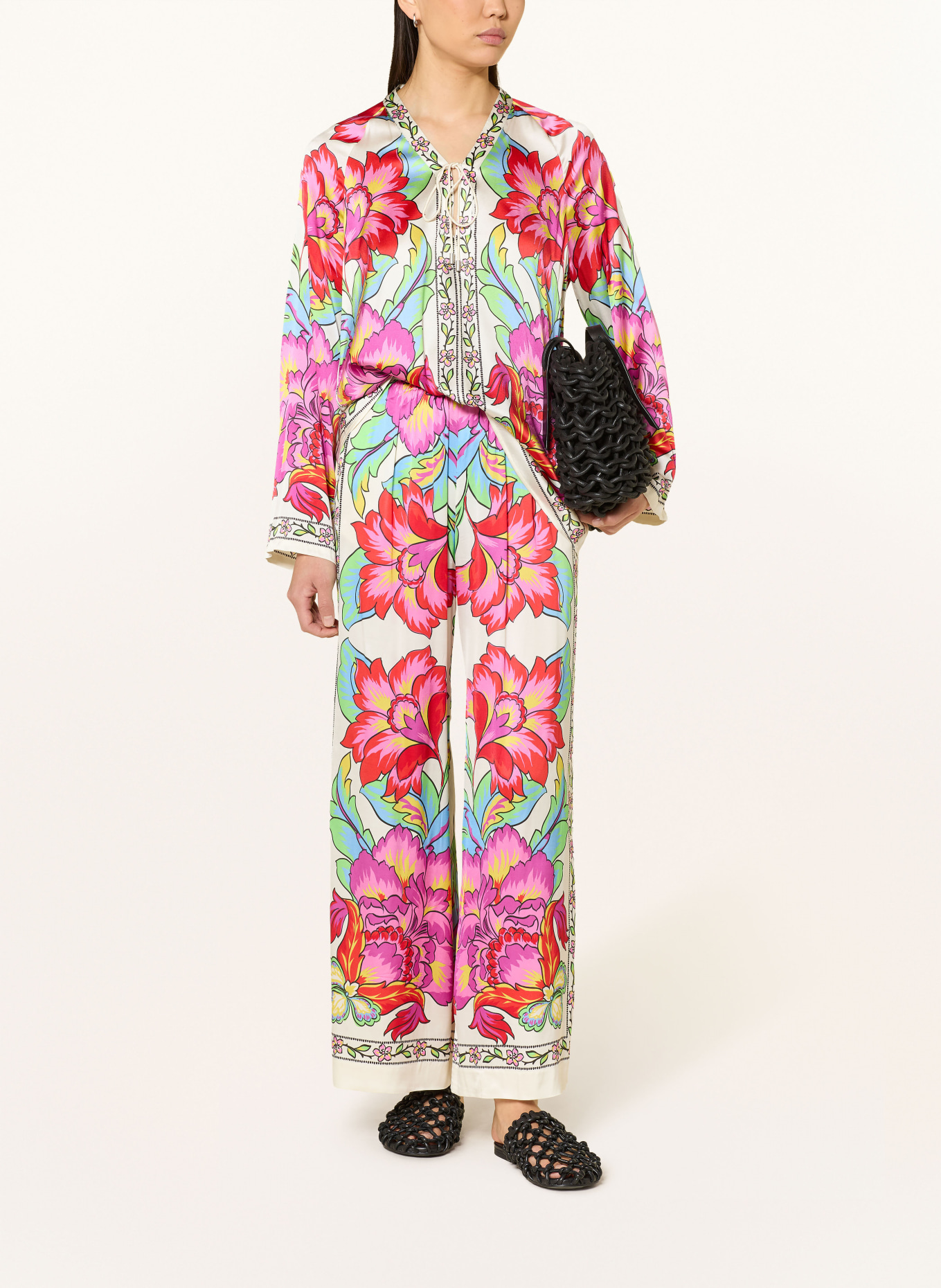 Grace Pantalon Marlene: FUCHSIA / VERT / BLEU CLAIR