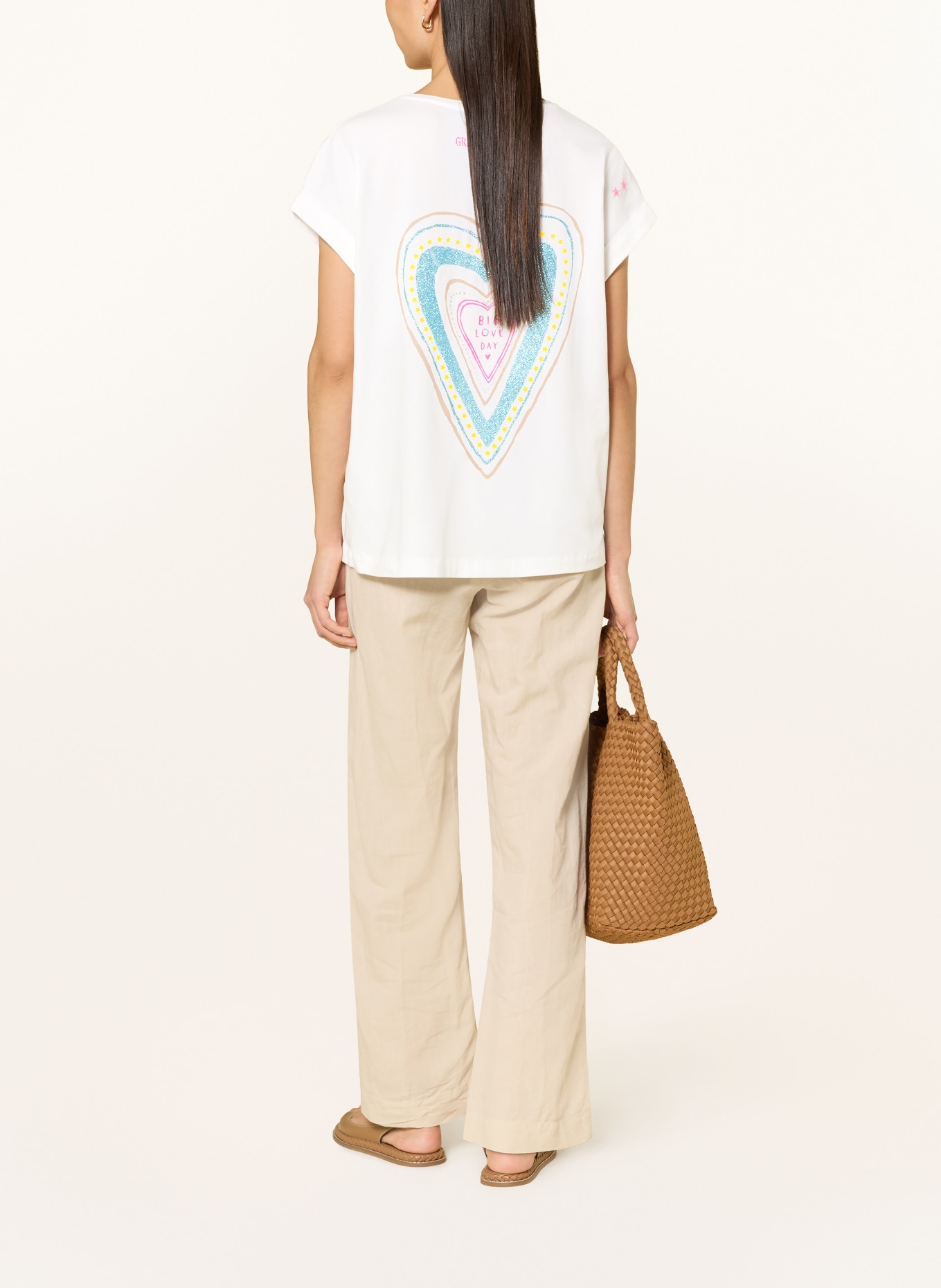 Grace T-Shirt mit Schmuckperlen: ECRU