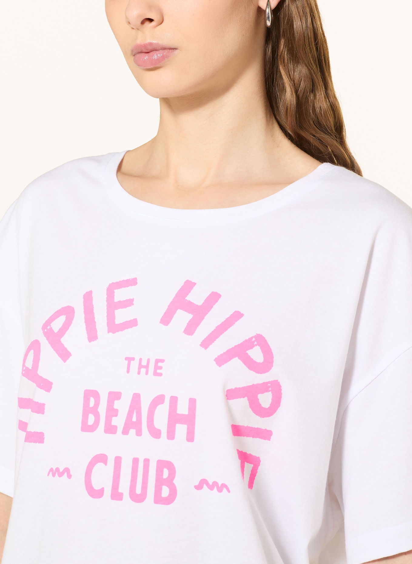 yippie hippie tričko: BÍLÁ / NEONOVĚ RŮŽOVÁ