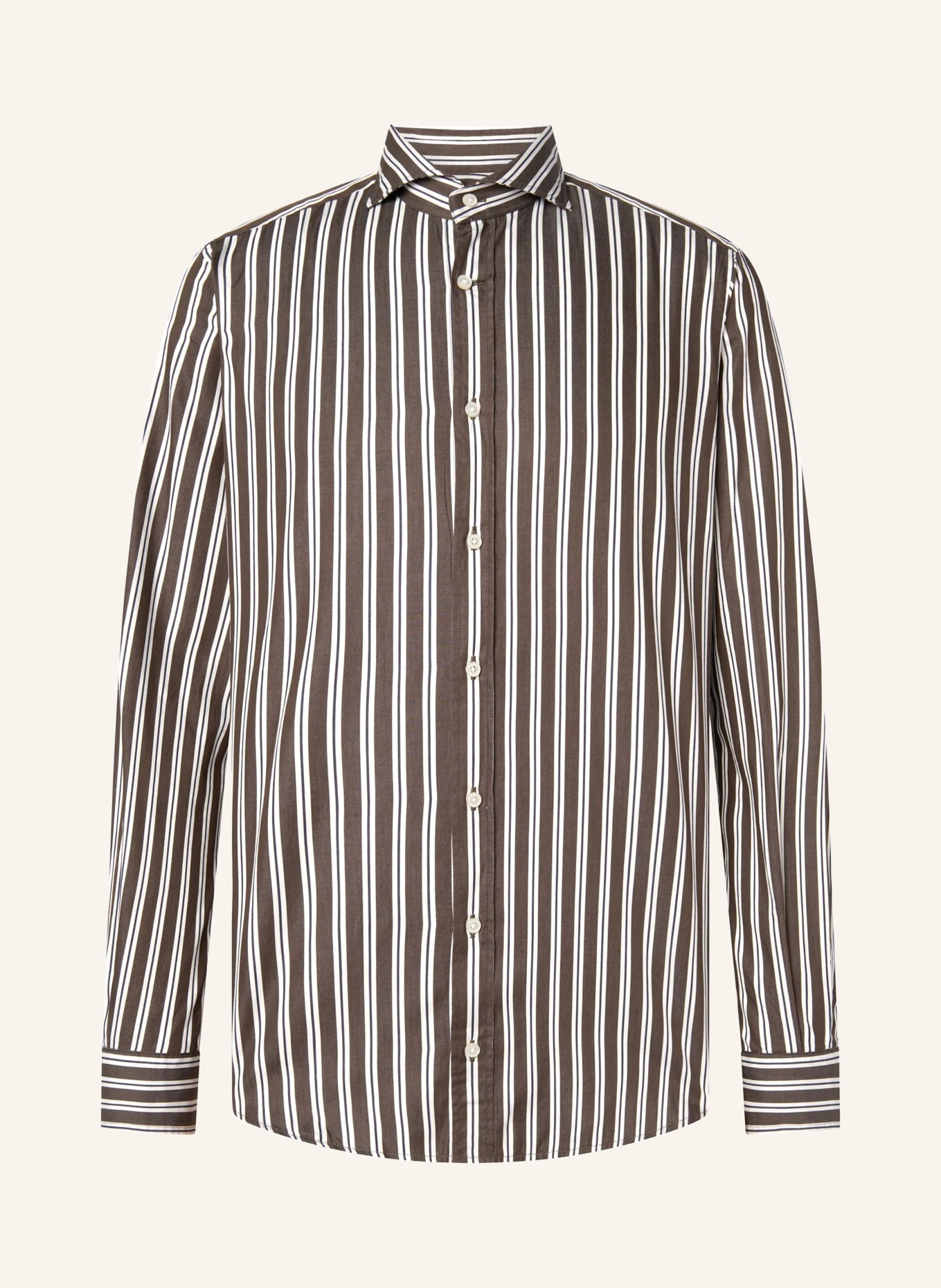 windsor. Košile LANO Shaped Fit: TMAVĚ HNĚDÁ / BÍLÁ / ČERNÁ