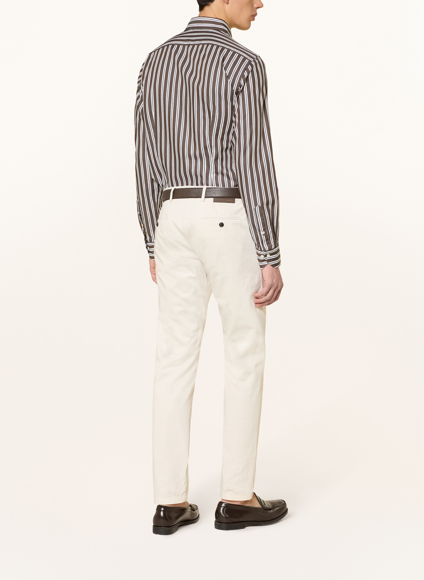 windsor. Košile LANO Shaped Fit: TMAVĚ HNĚDÁ / BÍLÁ / ČERNÁ