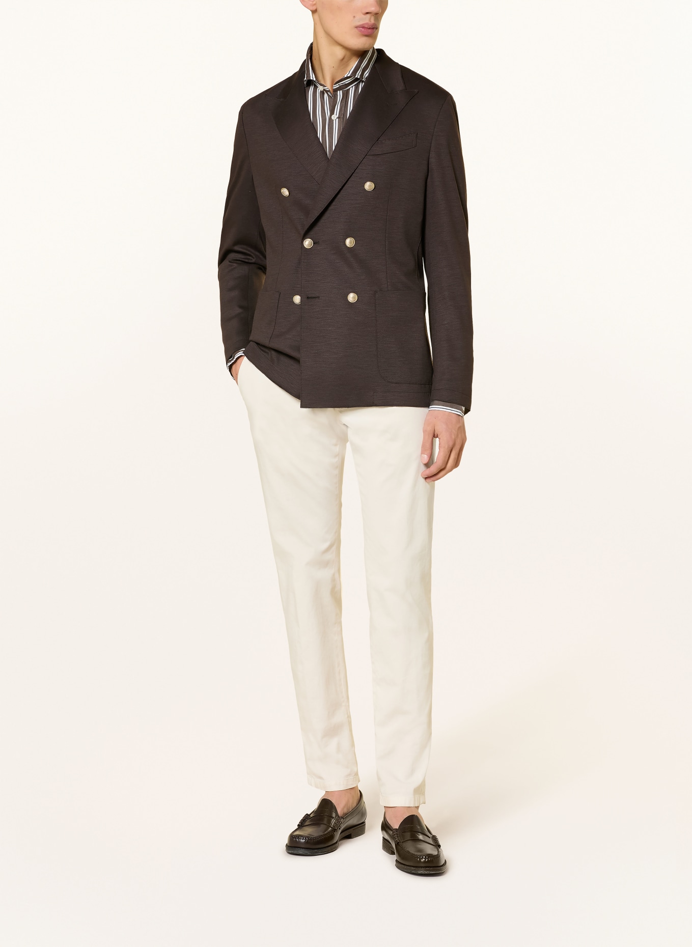 windsor. Košile LANO Shaped Fit: TMAVĚ HNĚDÁ / BÍLÁ / ČERNÁ