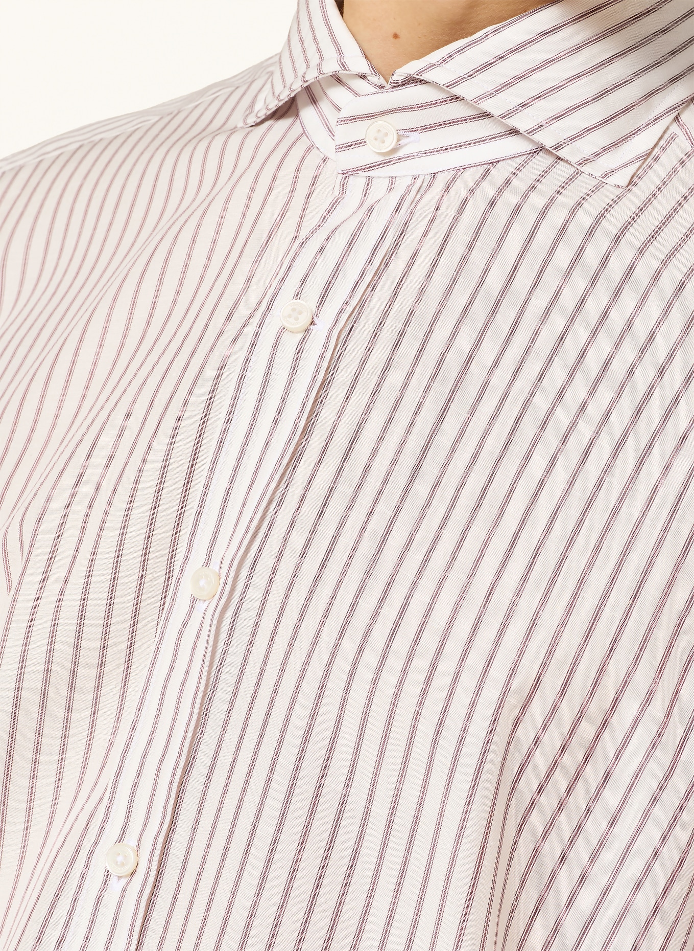 windsor. Košile LANO Slim Fit: BÍLÁ / STARORŮŽOVÁ