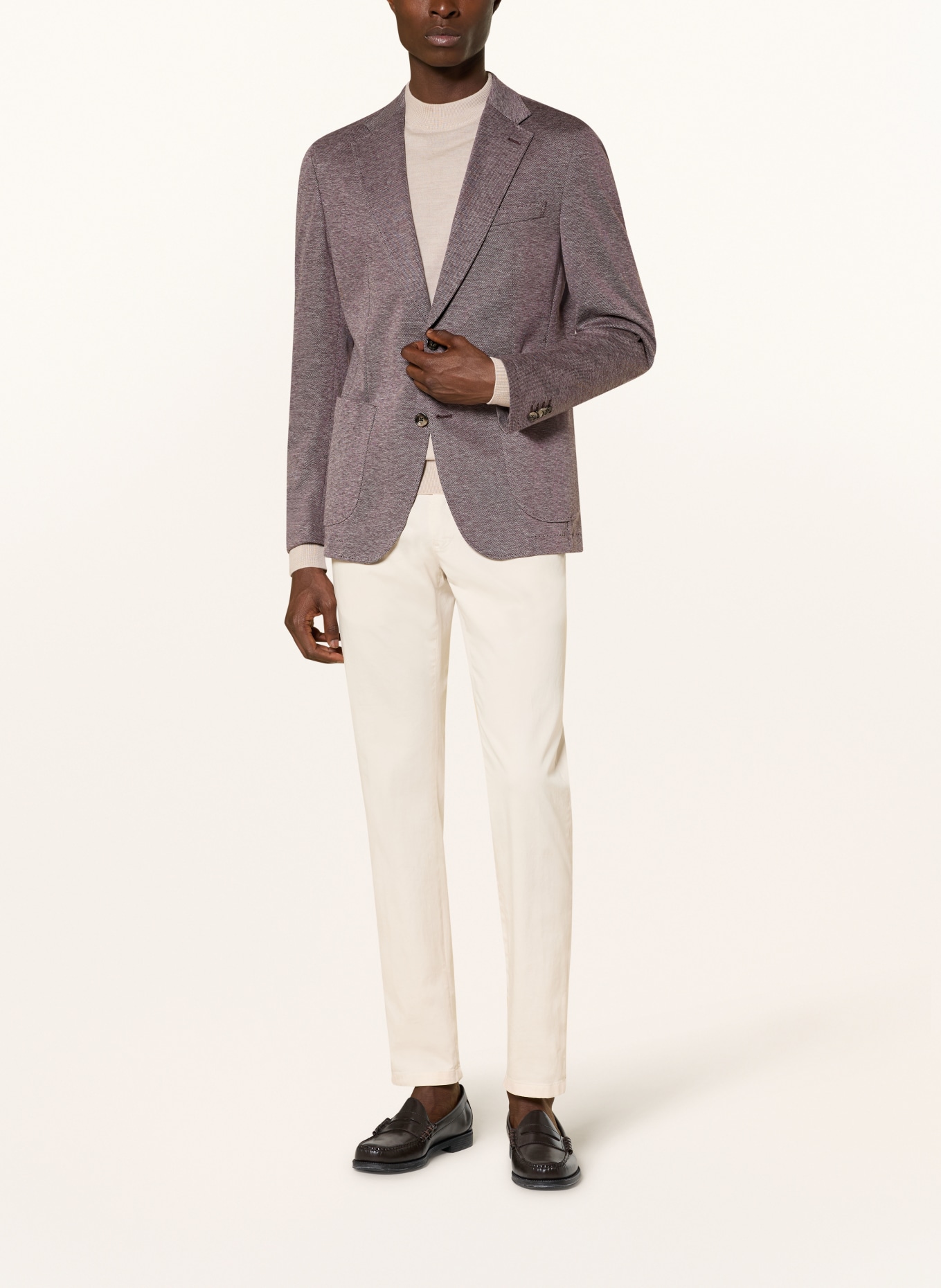 windsor. GIRO Extra Slim Fit Jacket: DARK BROWN / WHITE