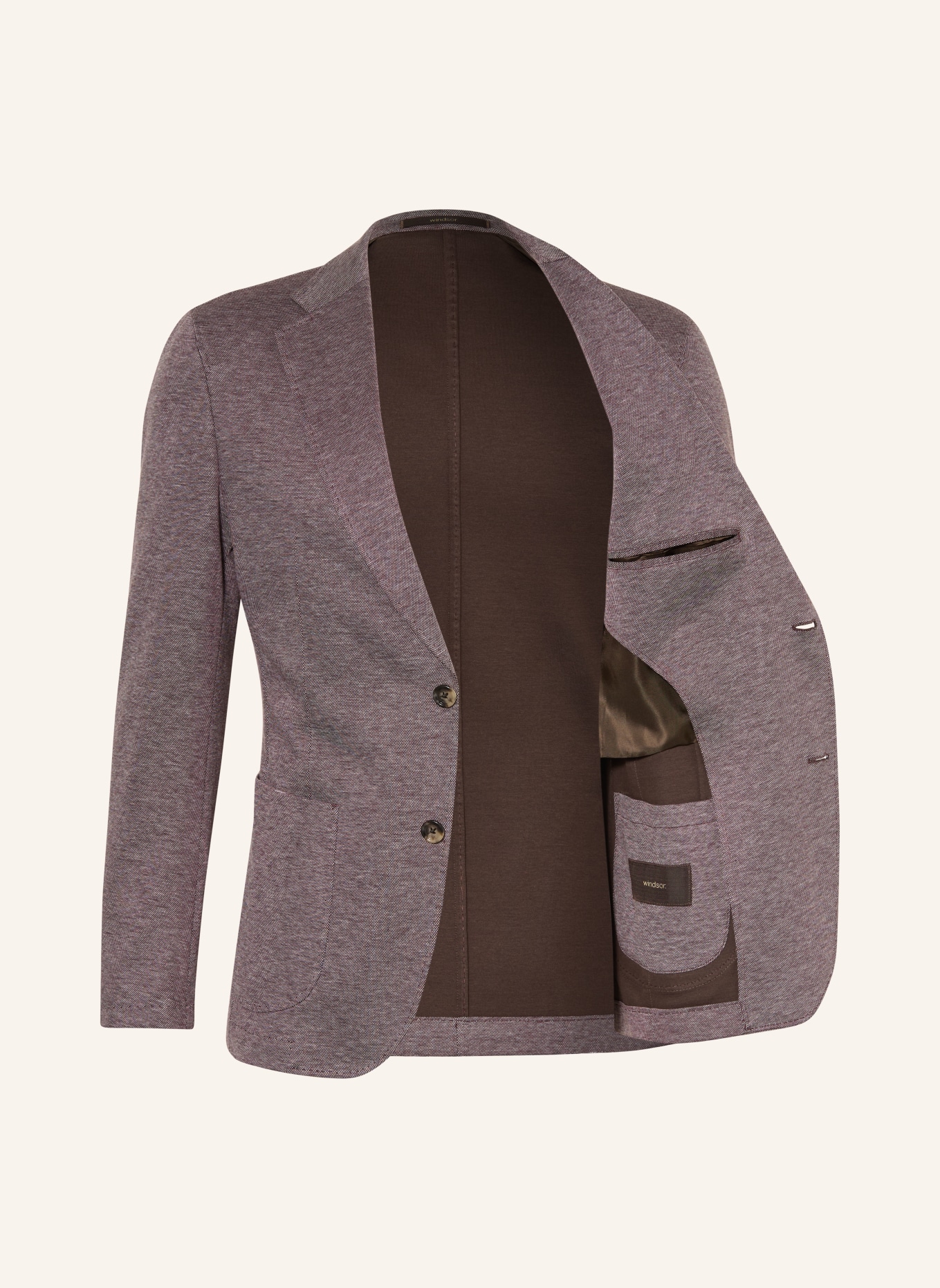 windsor. GIRO Extra Slim Fit Jacket: DARK BROWN / WHITE
