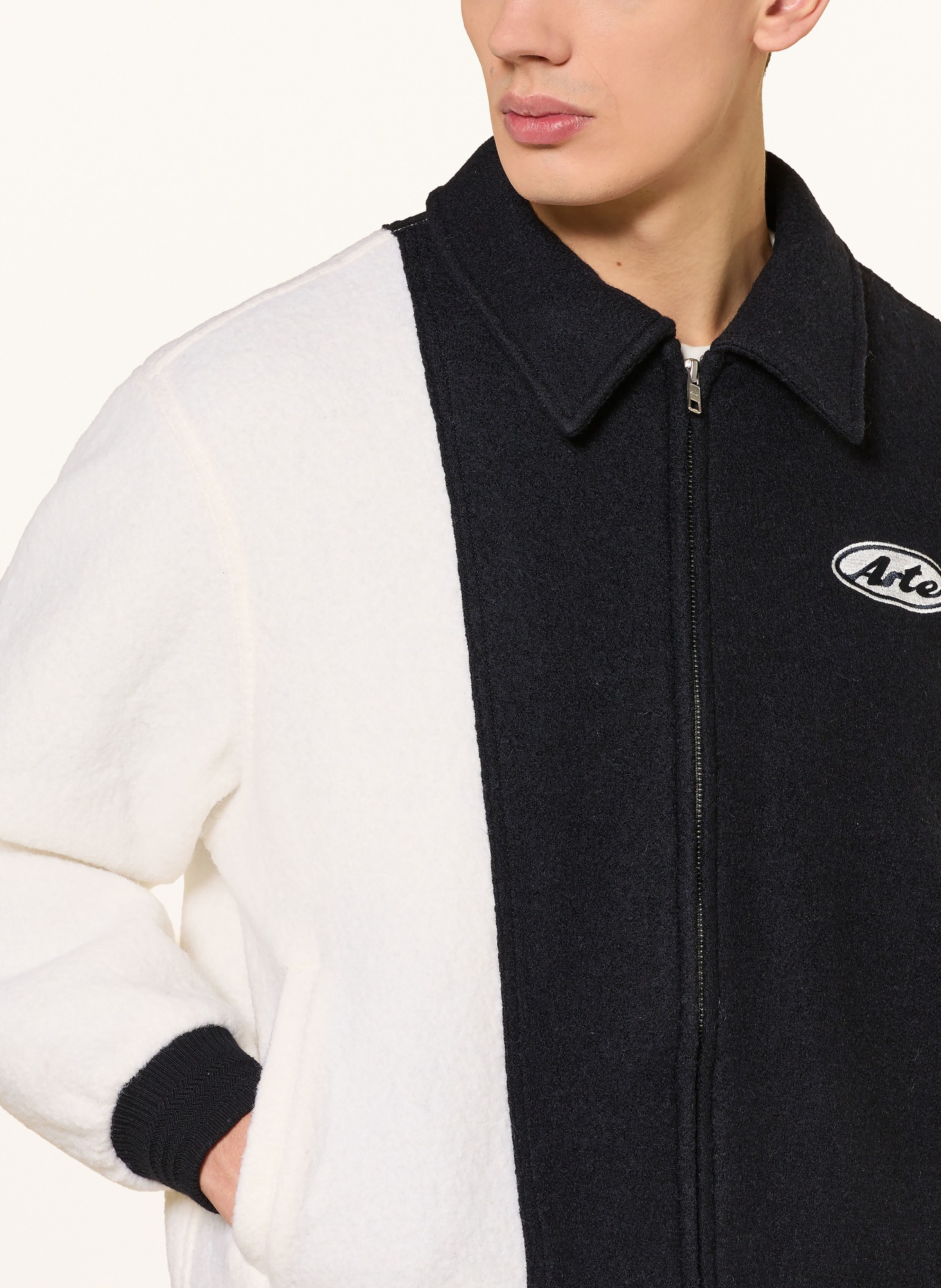 Arte Antwerp jacket: DARK BLUE / WHITE