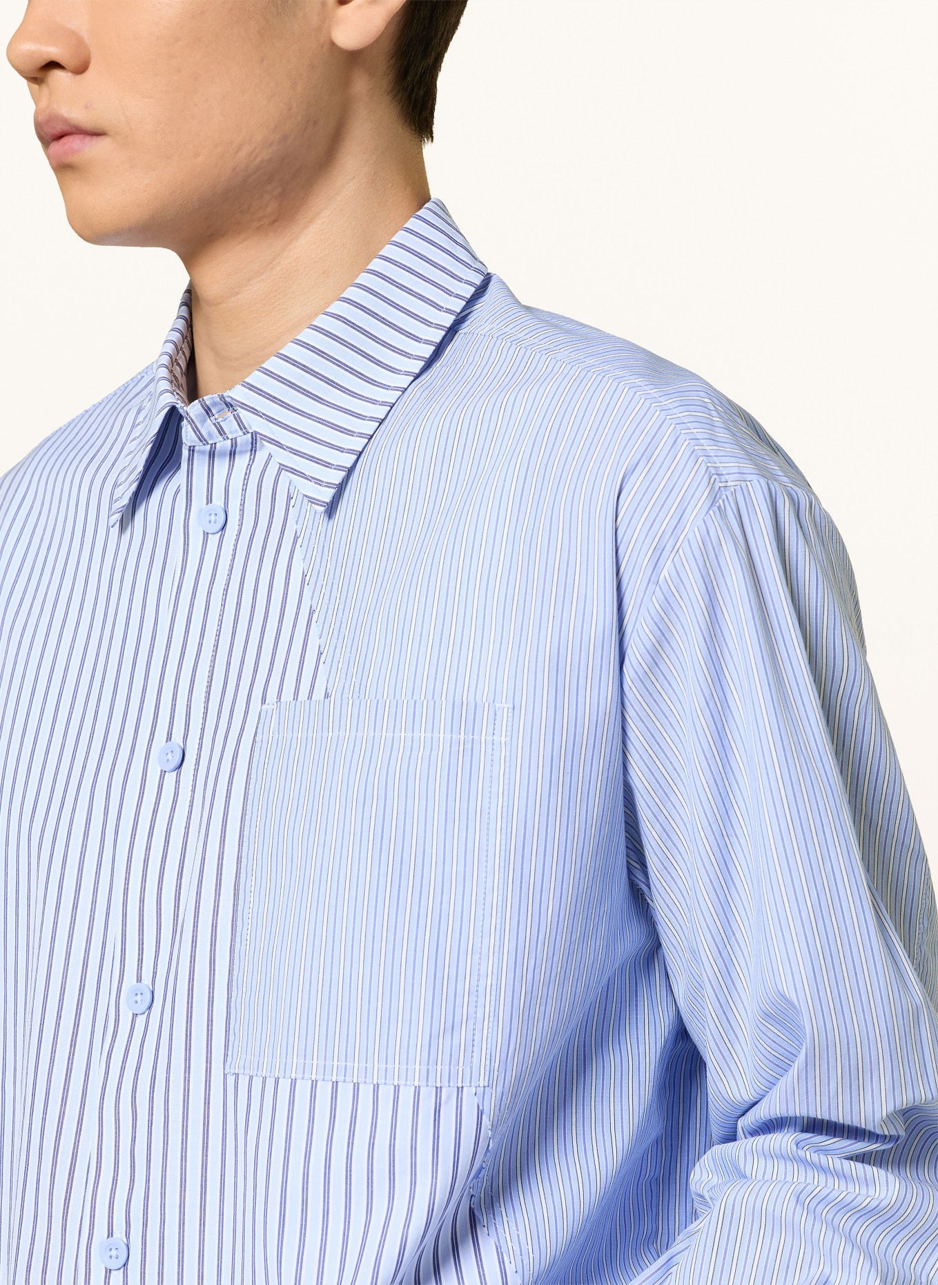 Arte Antwerp Comfort Fit Shirt: LIGHT BLUE / DARK BLUE / WHITE