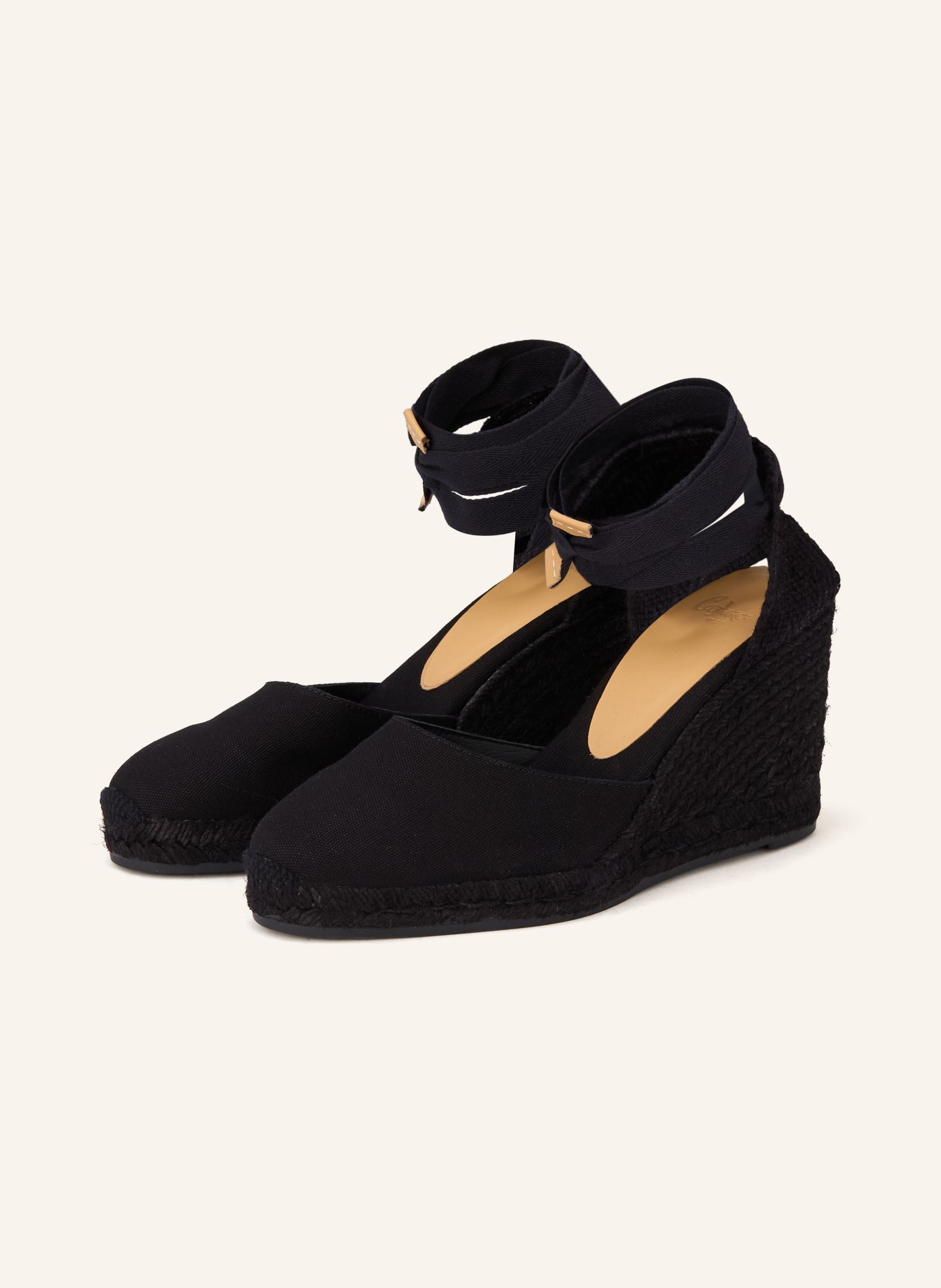 Castaner Klínové boty CARINA: ČERNÁ