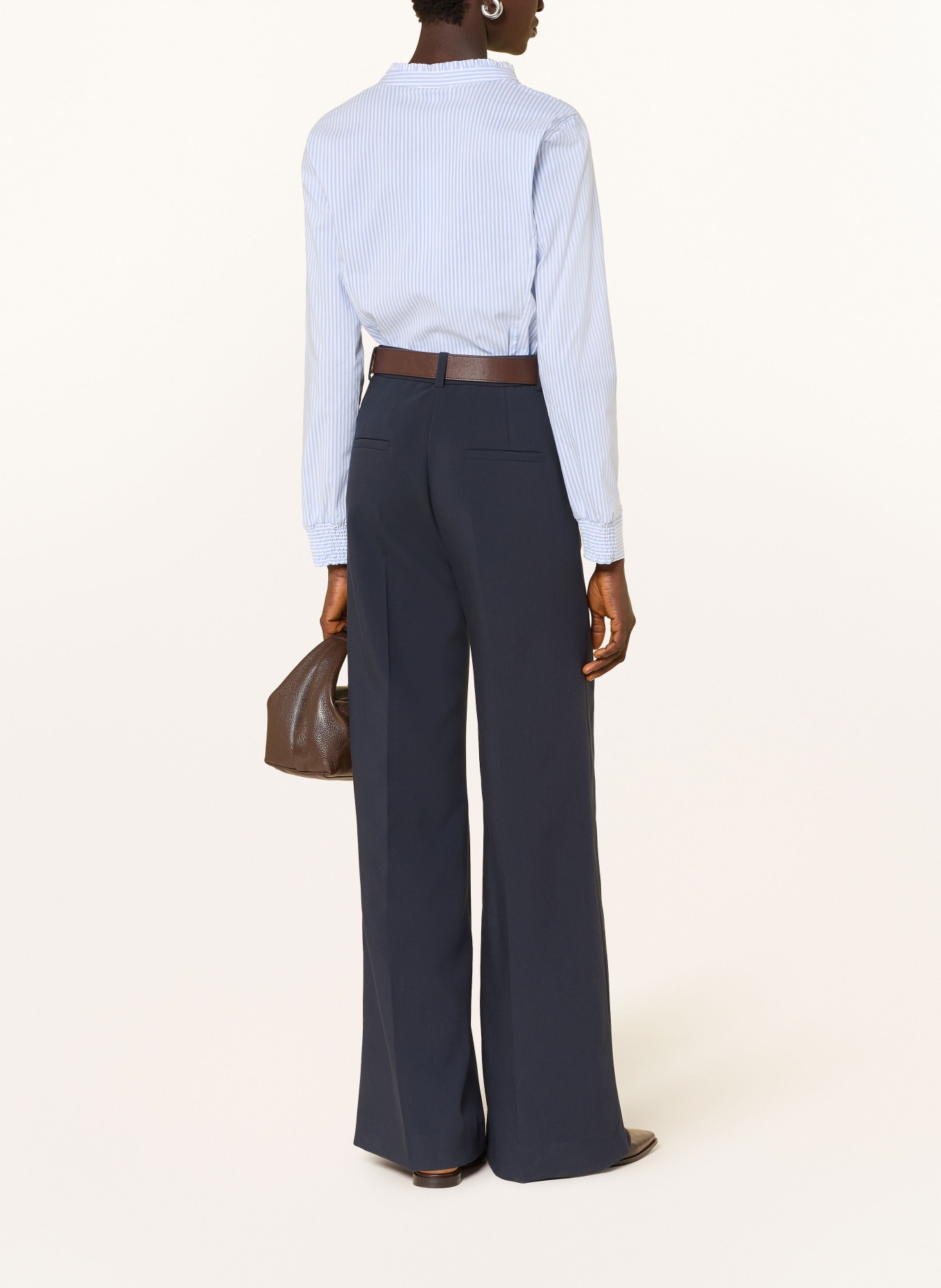 MORE & MORE blouse: LIGHT BLUE / WHITE