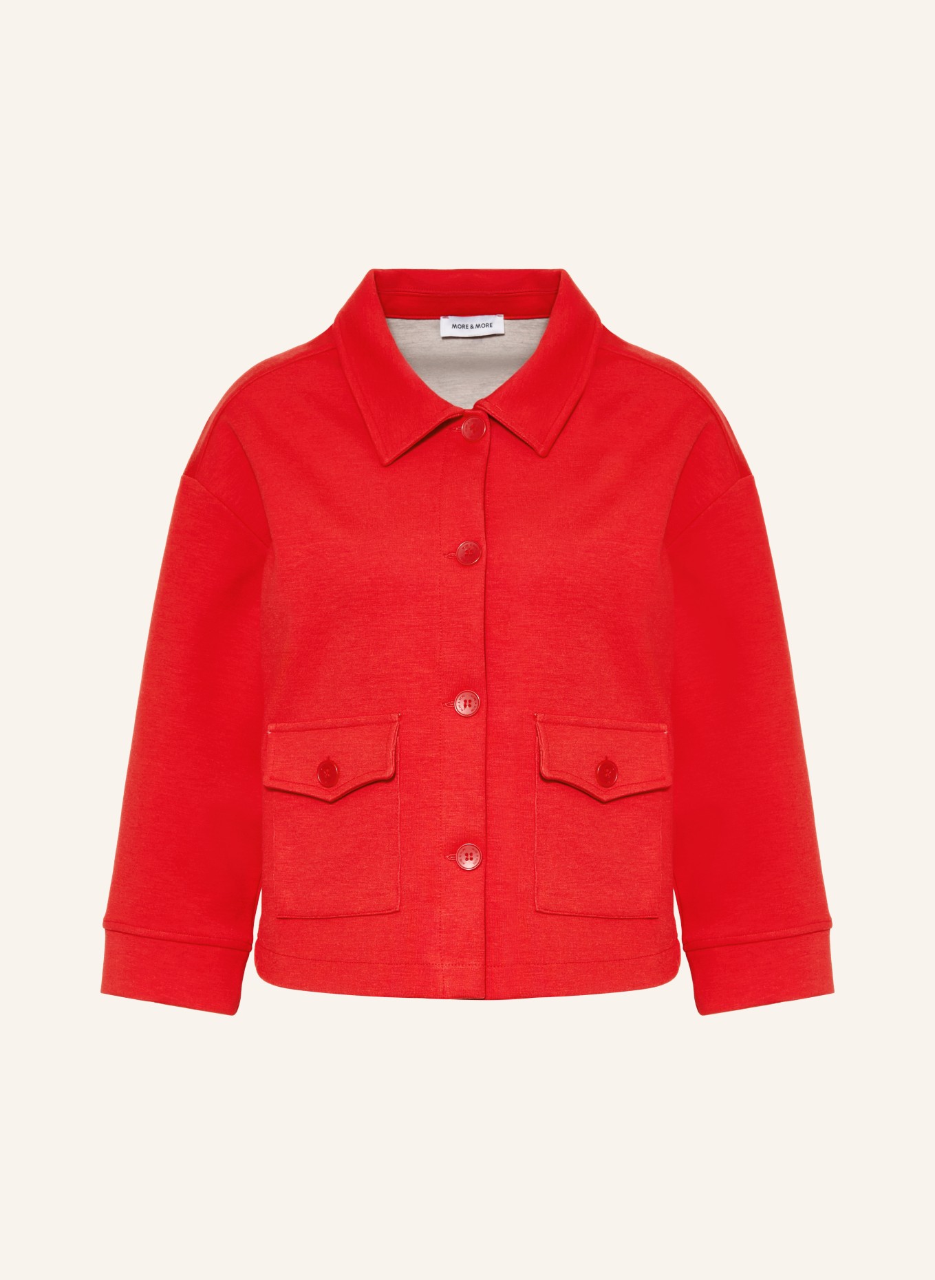 MORE & MORE Kastenjacke aus Jersey mit 3/4-Arm: ROT