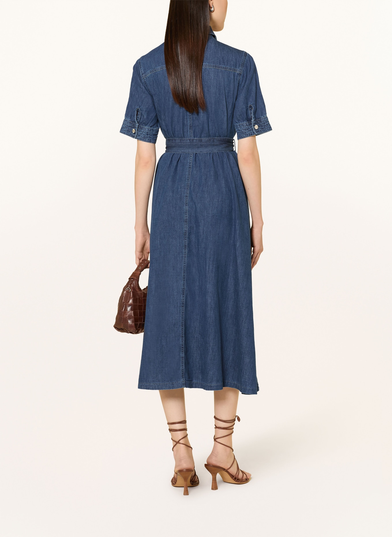 MORE & MORE Hemdblusenkleid in Jeansoptik: DUNKELBLAU