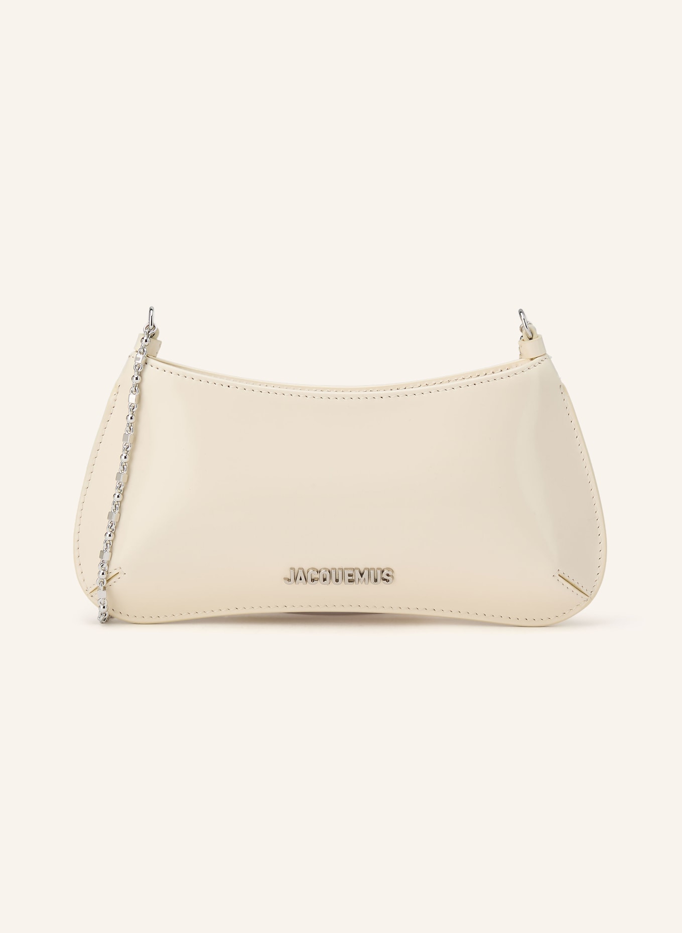 JACQUEMUS Schultertasche LE PETIT BISOU CHAINE: ECRU / SILBER