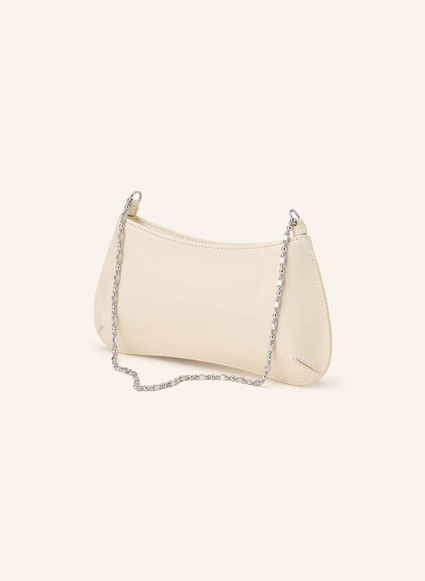 JACQUEMUS Schultertasche LE PETIT BISOU CHAINE: ECRU / SILBER