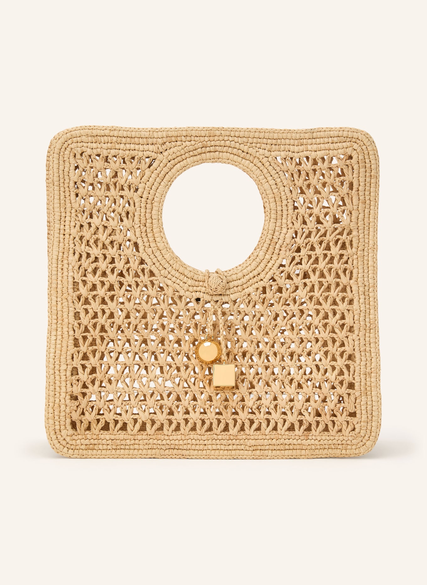 JACQUEMUS Handtasche LE PETIT CARRE: HELLBRAUN / GOLD