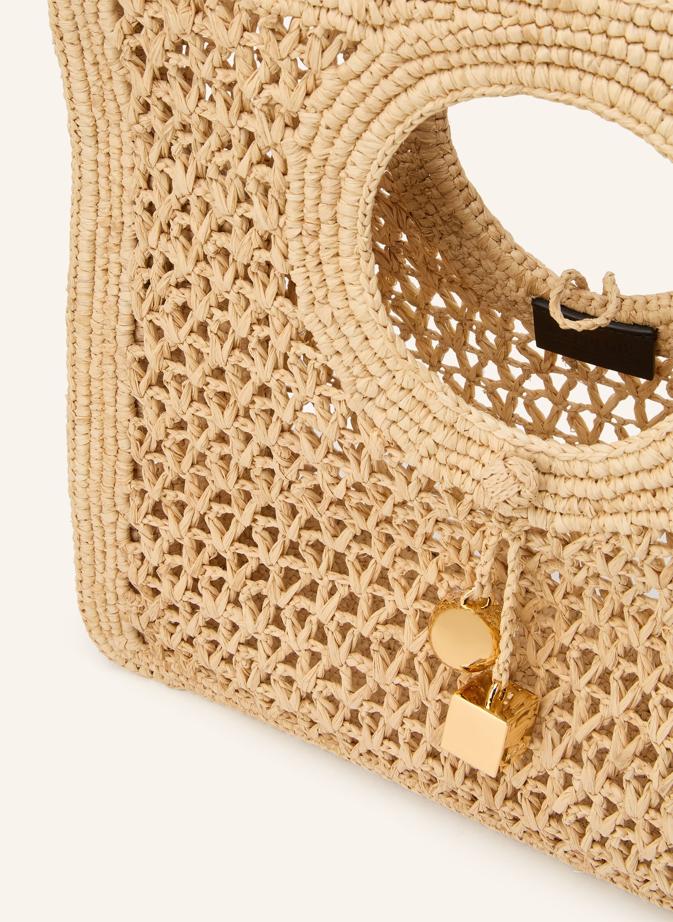 JACQUEMUS Handtasche LE PETIT CARRE: HELLBRAUN / GOLD