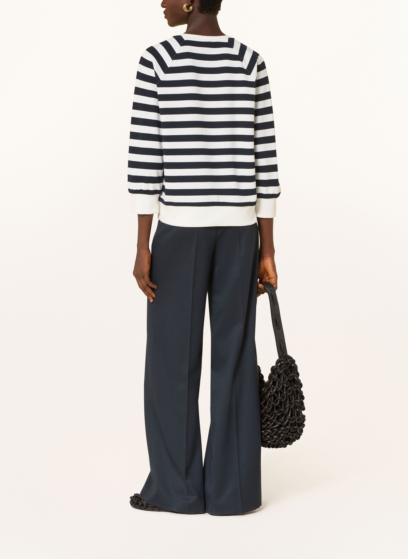 MORE & MORE Mikina s 3/4 rukávem: ČERNÁ / ČERVENÁ / BÍLÁ