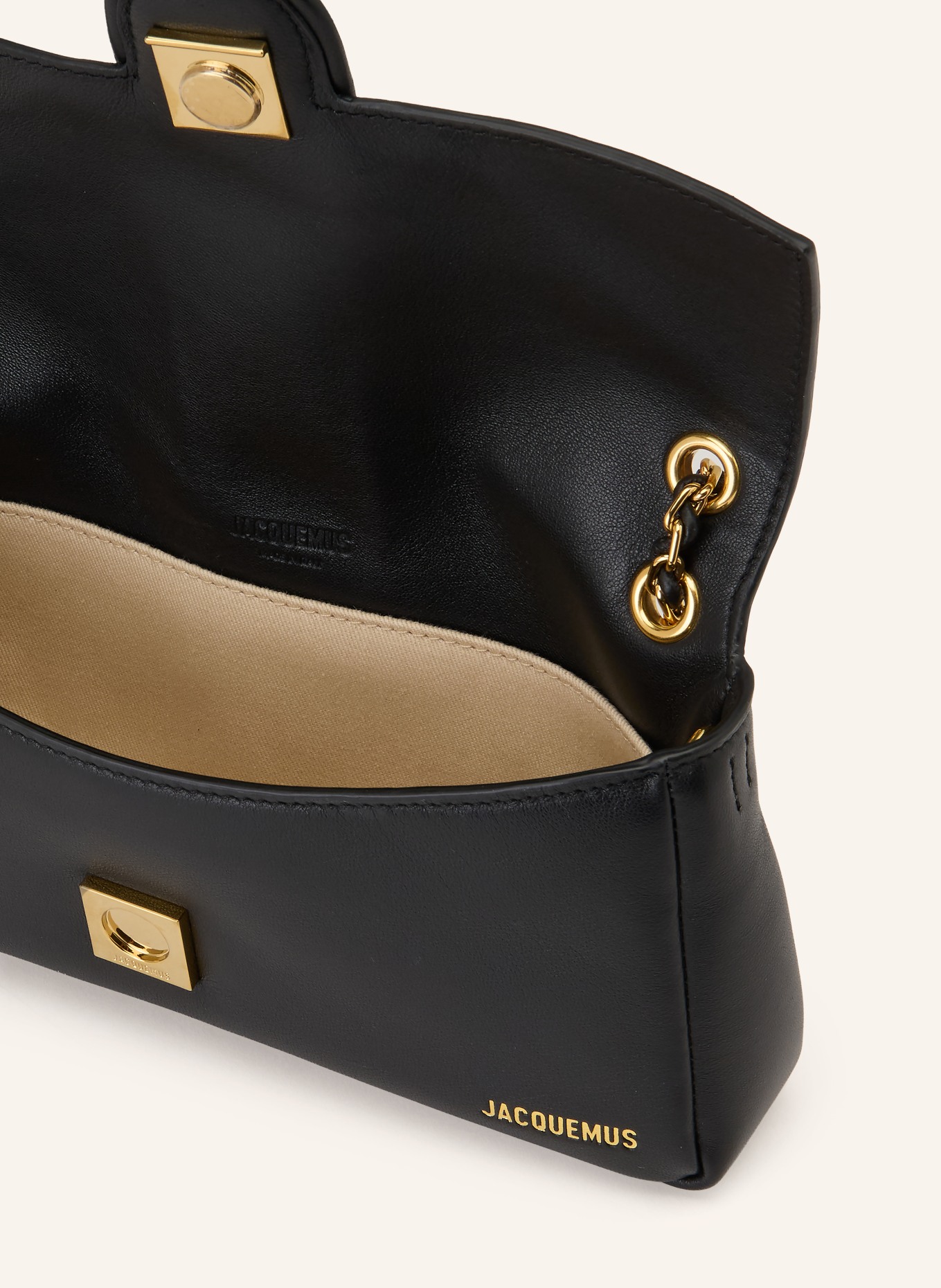 JACQUEMUS Sac à bandoulière LE BAMBINO CHAINE: NOIR