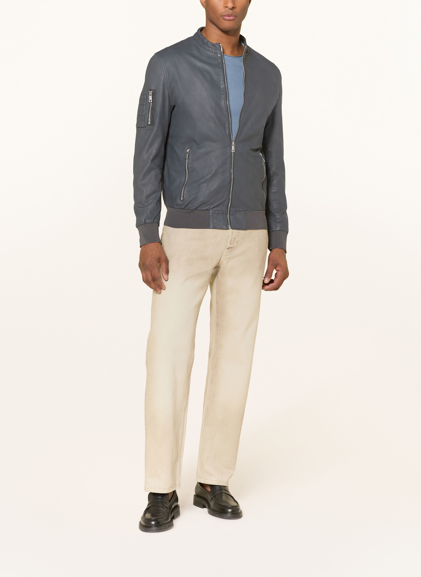 MILESTONE Lederjacke MSGIRALDO: BLAU