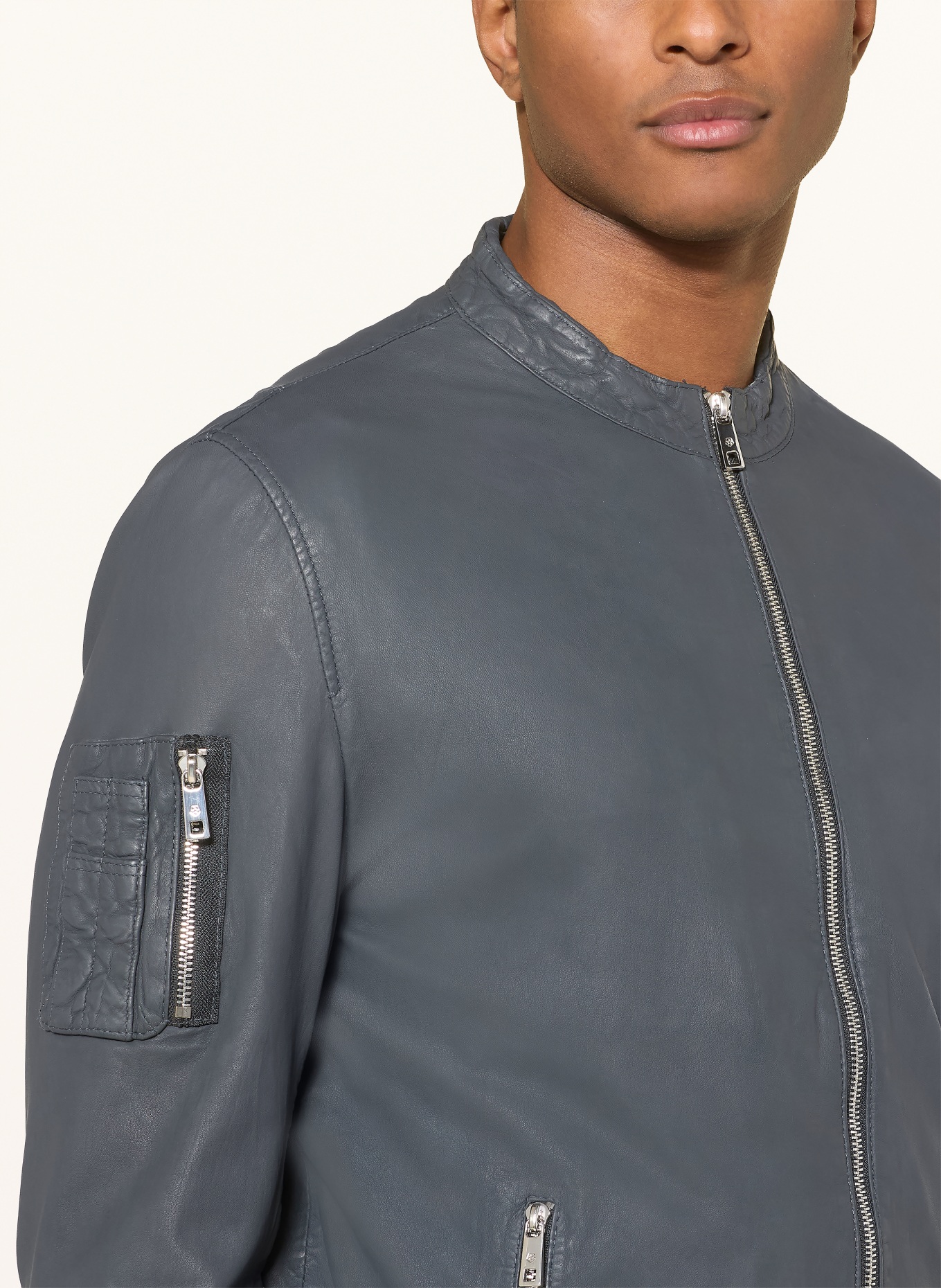 MILESTONE Lederjacke MSGIRALDO: BLAU