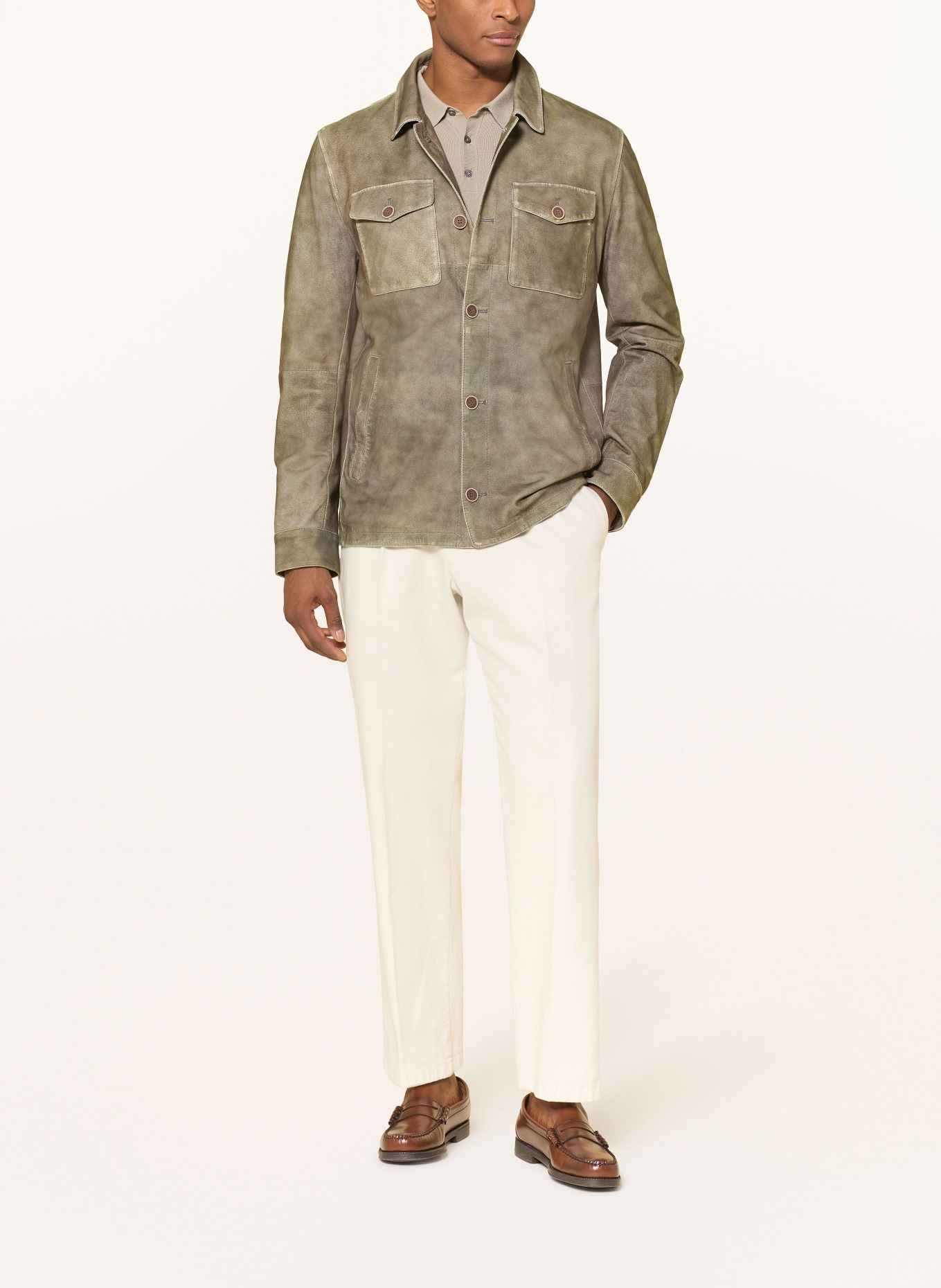 MILESTONE Lederjacke MSBIANCO: TAUPE