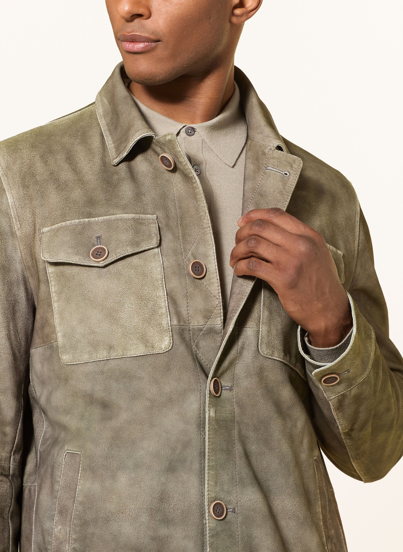 MILESTONE Lederjacke MSBIANCO: TAUPE