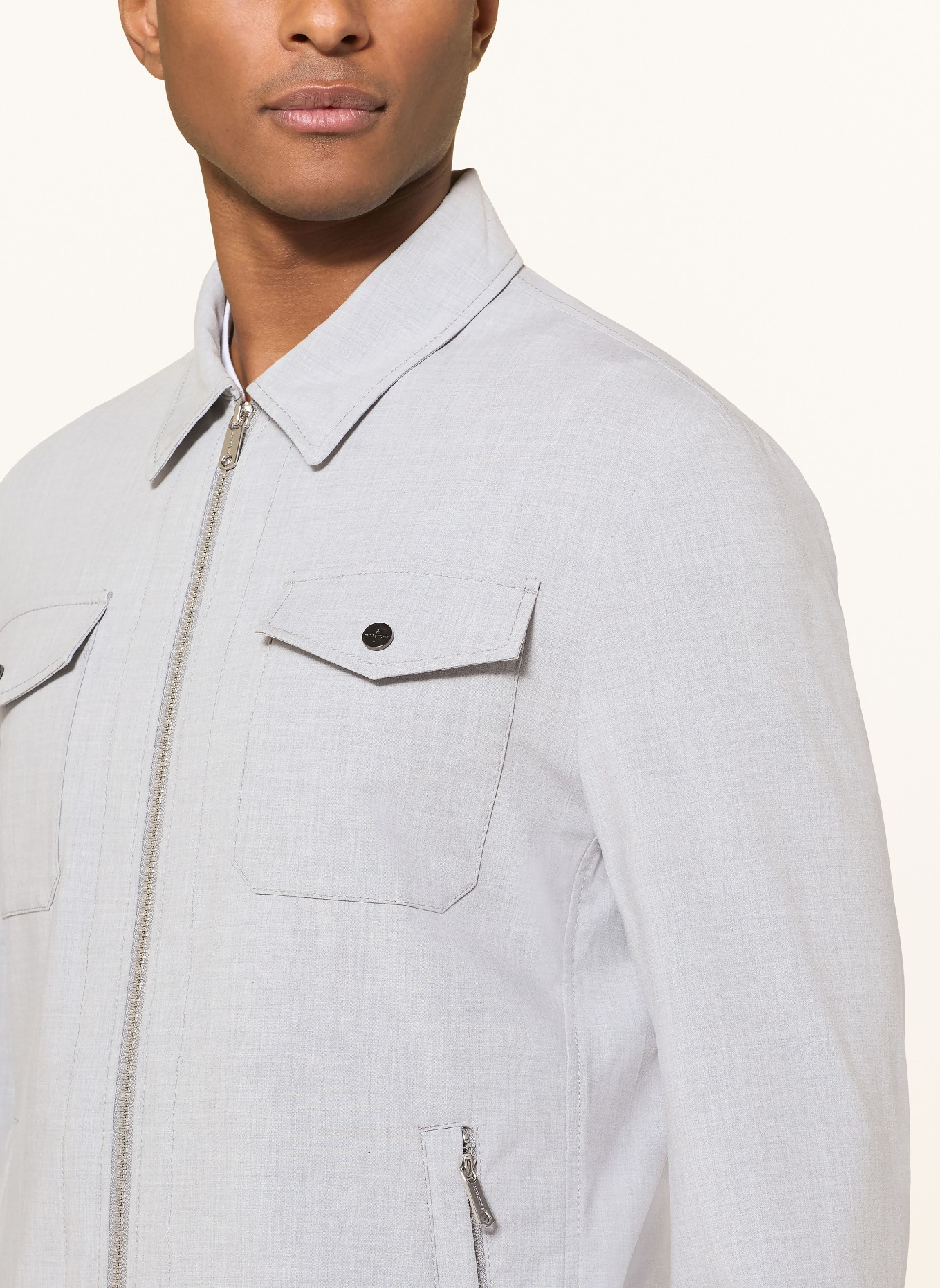 MILESTONE Overshirt MSTRENTON: HELLGRAU