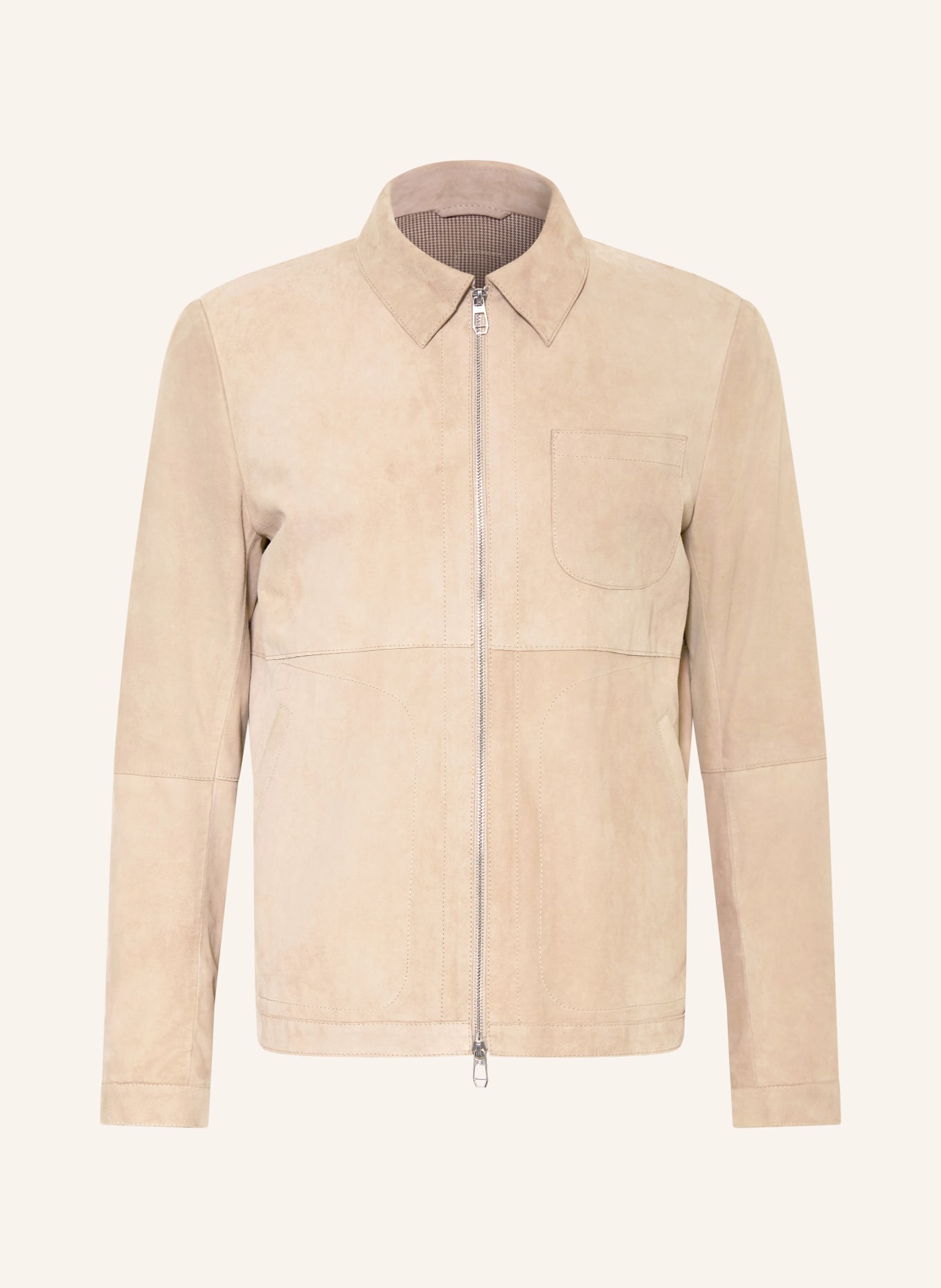 MILESTONE Lederblouson MSDEVAN: BEIGE