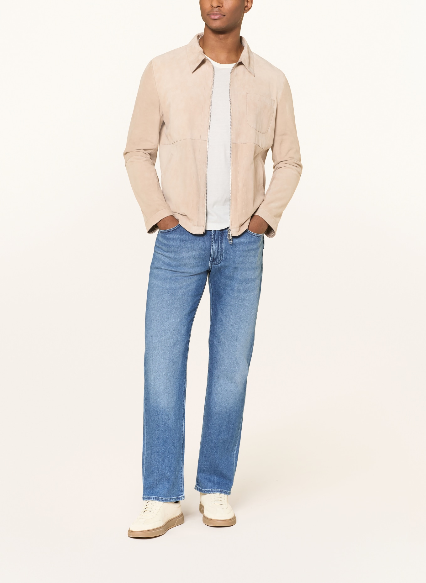 MILESTONE Lederblouson MSDEVAN: BEIGE