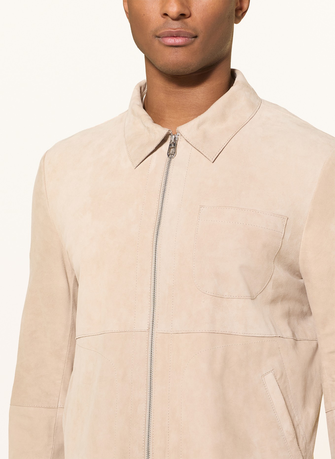MILESTONE Lederblouson MSDEVAN: BEIGE
