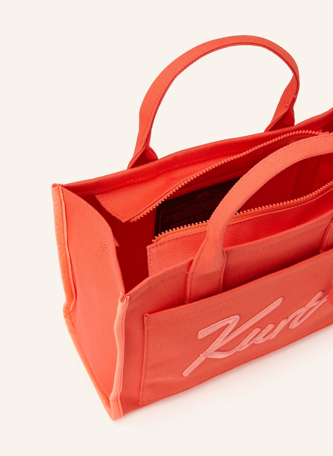 KURT GEIGER KENSINGTON handbag: ORANGE / BEIGE