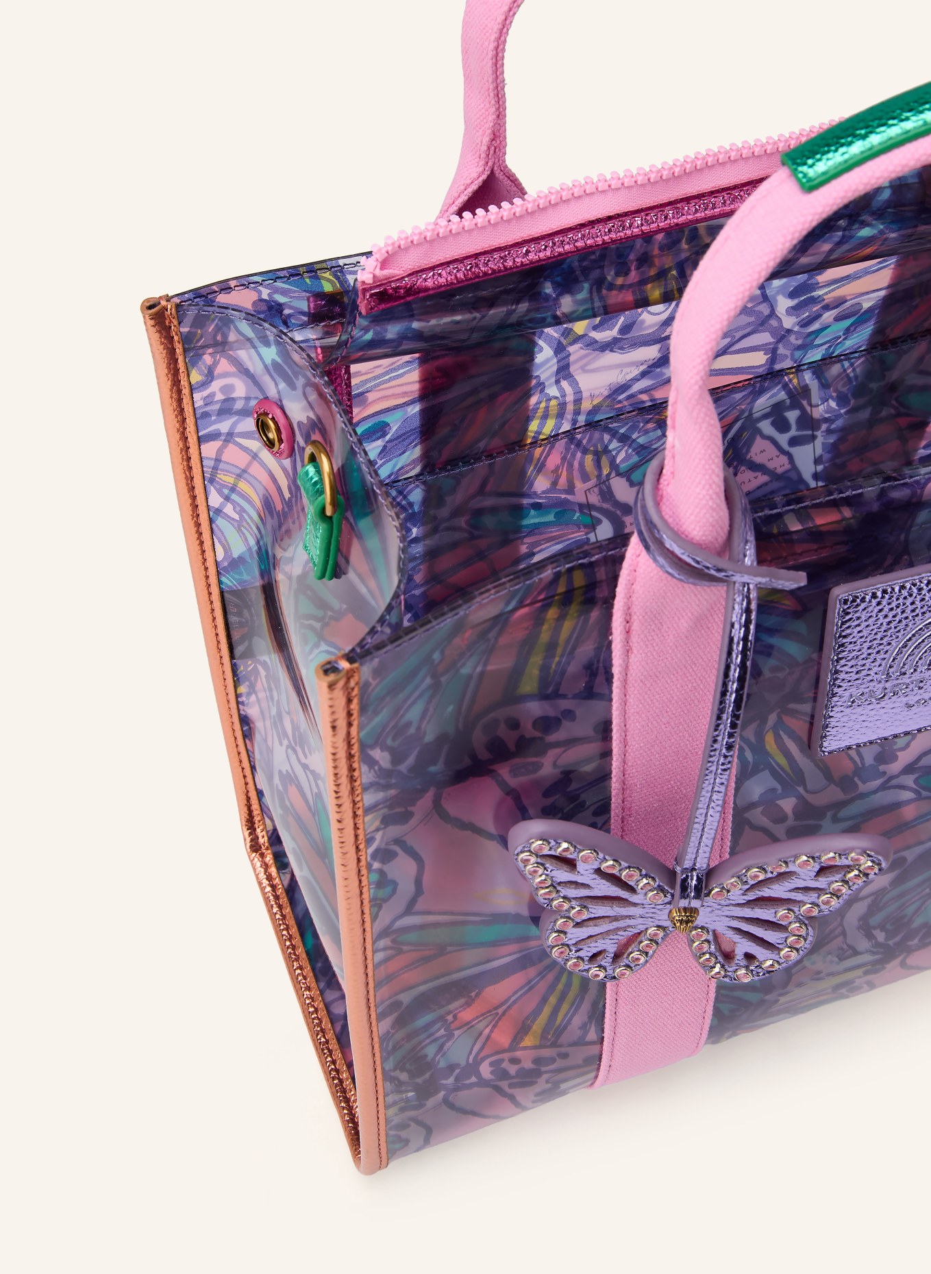 KURT GEIGER SOUTHBANK handbag: DARK PURPLE / PINK / ORANGE