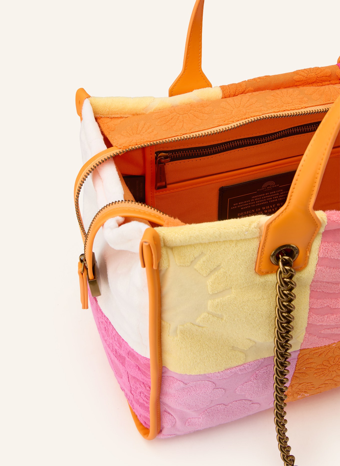KURT GEIGER Shopper HOXTON: ORANGE / GOLD / PINK