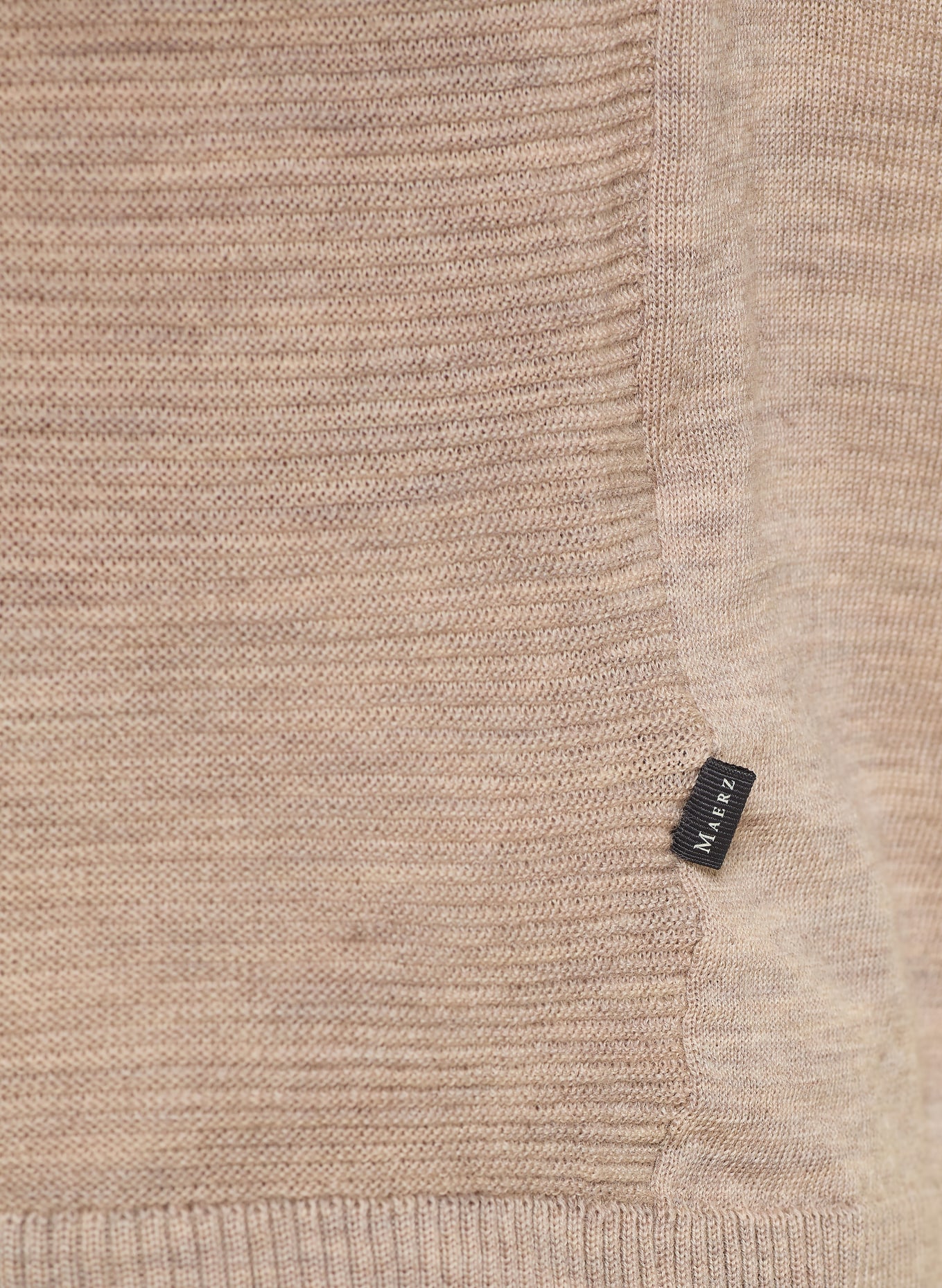 MAERZ MUENCHEN Merino wool knit shirt: LIGHT BROWN